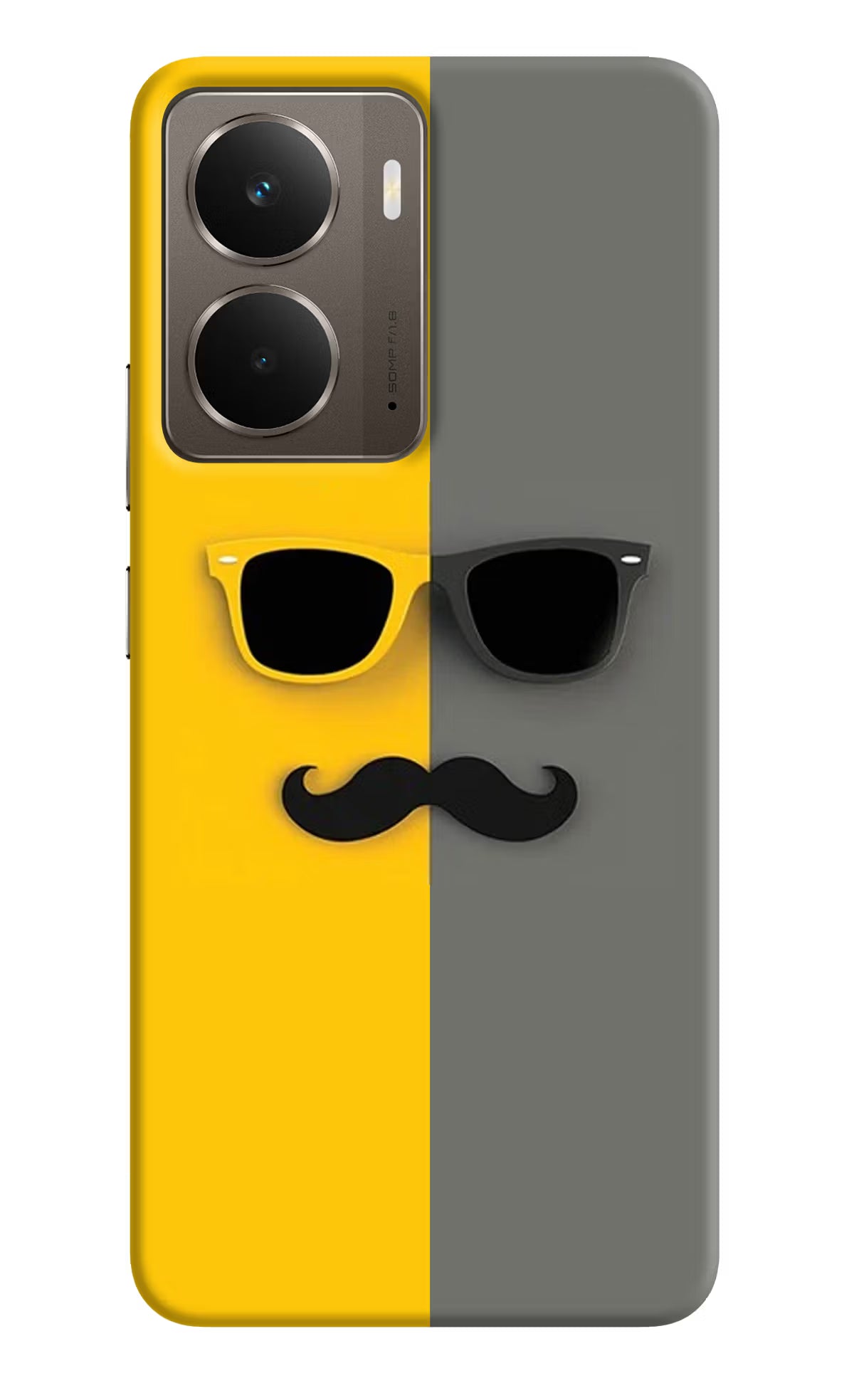 Sunglasses with Mustache Realme P3 Back Cover - Sunglasses with Mustache Realme P3 Hard Case Back Cover by Casekaro Sunglasses with Mustache Realme P3 Hard Case Back Cover by Casekaro