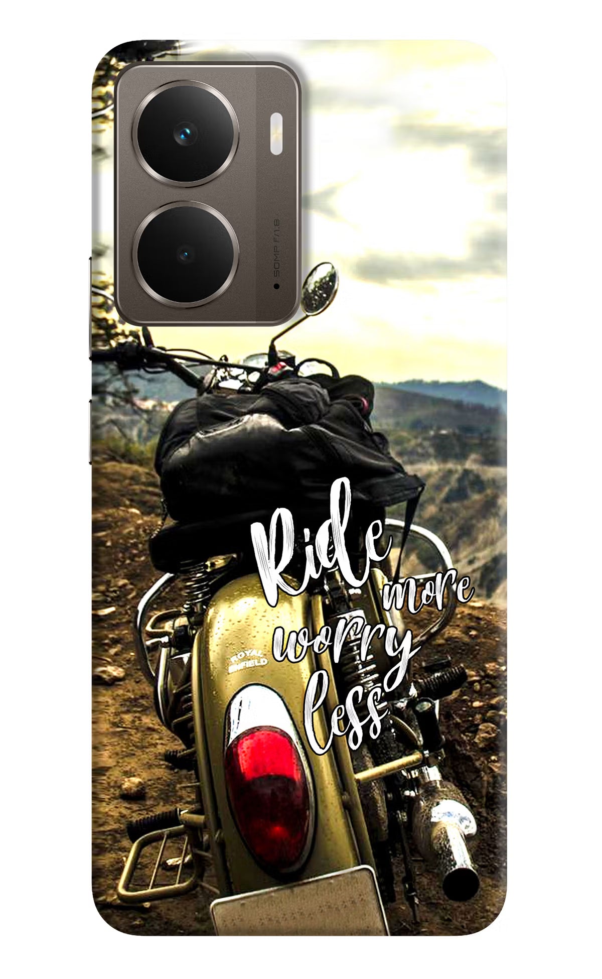 Ride More Worry Less Realme P3 Back Cover - Ride More Worry Less Realme P3 Hard Case Back Cover by Casekaro Ride More Worry Less Realme P3 Hard Case Back Cover by Casekaro