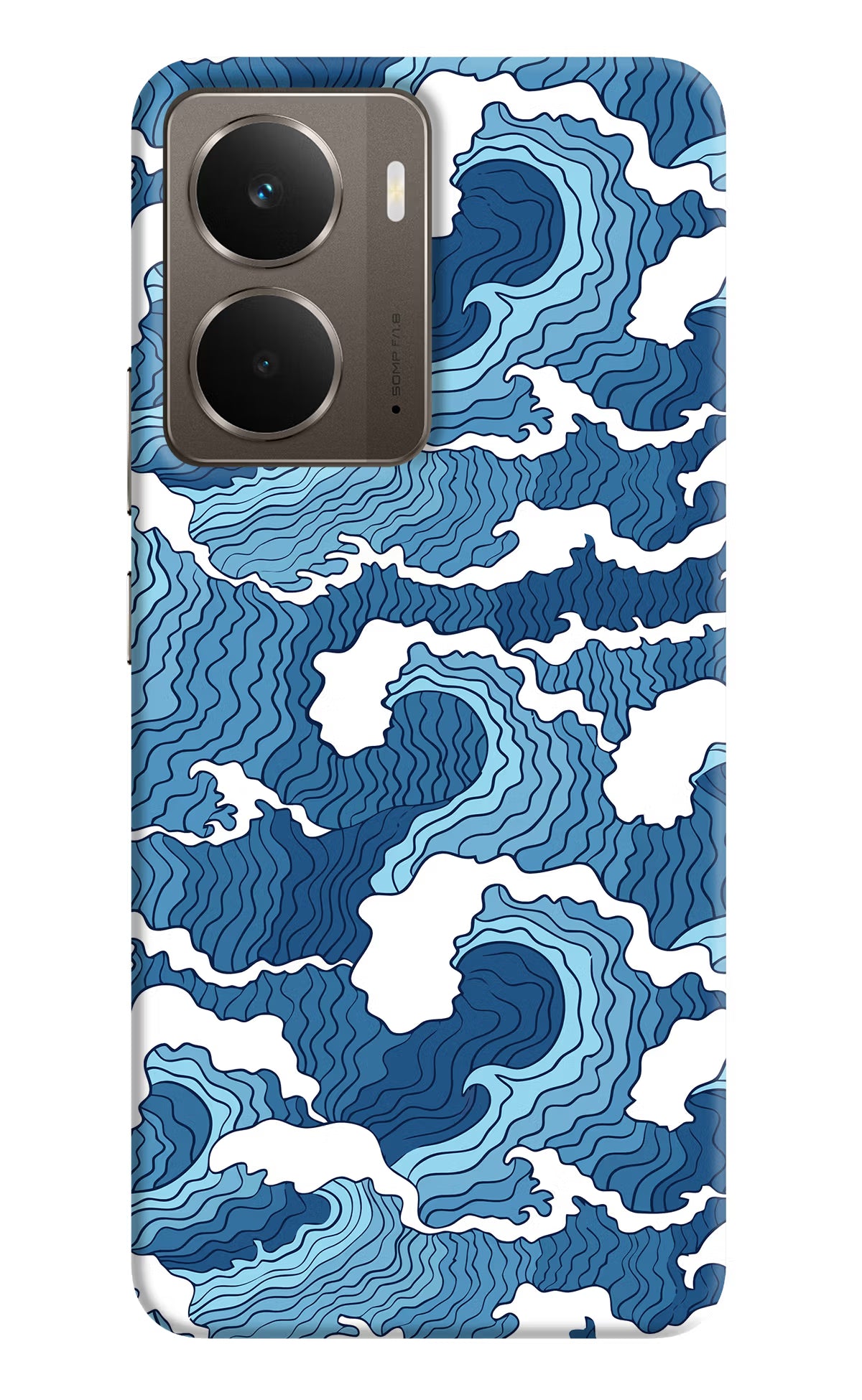 Blue Waves Realme P3 Back Cover - Blue Waves Realme P3 Hard Case Back Cover by Casekaro Blue Waves Realme P3 Hard Case Back Cover by Casekaro