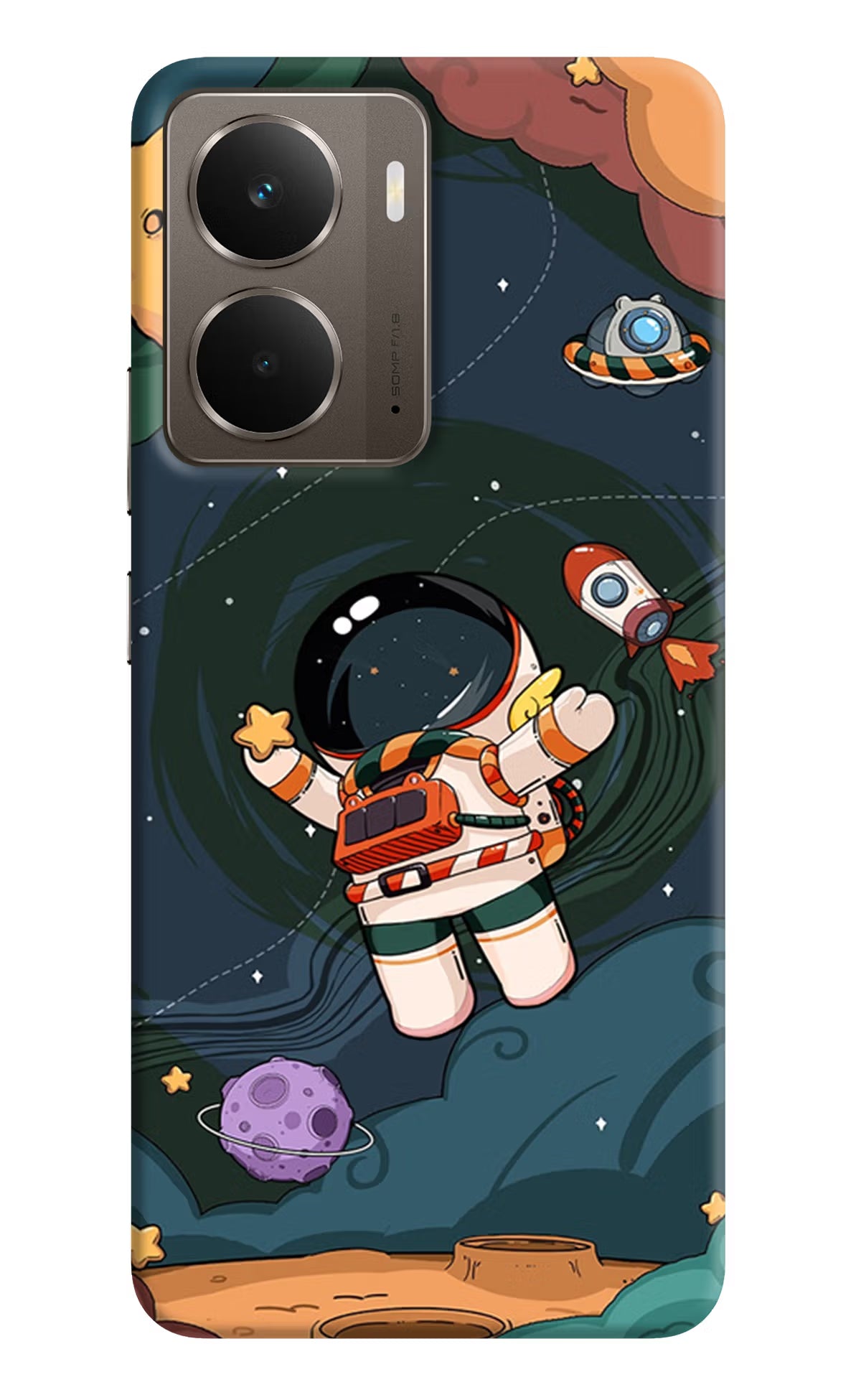 Cartoon Astronaut Realme P3 Back Cover - Cartoon Astronaut Realme P3 Hard Case Back Cover by Casekaro Cartoon Astronaut Realme P3 Hard Case Back Cover by Casekaro