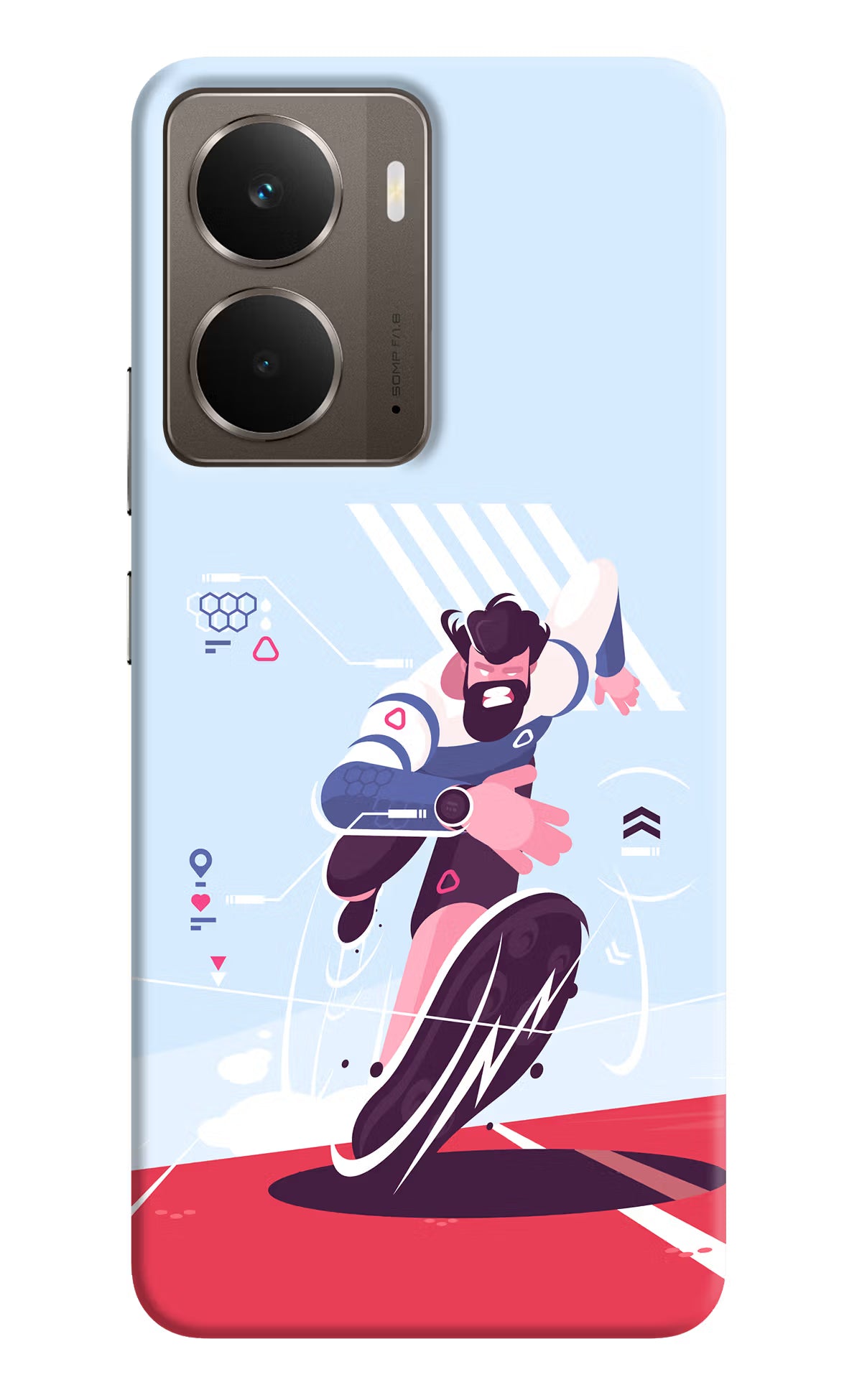 Run Pro Realme P3 Back Cover - Run Pro Realme P3 Hard Case Back Cover by Casekaro Run Pro Realme P3 Hard Case Back Cover by Casekaro