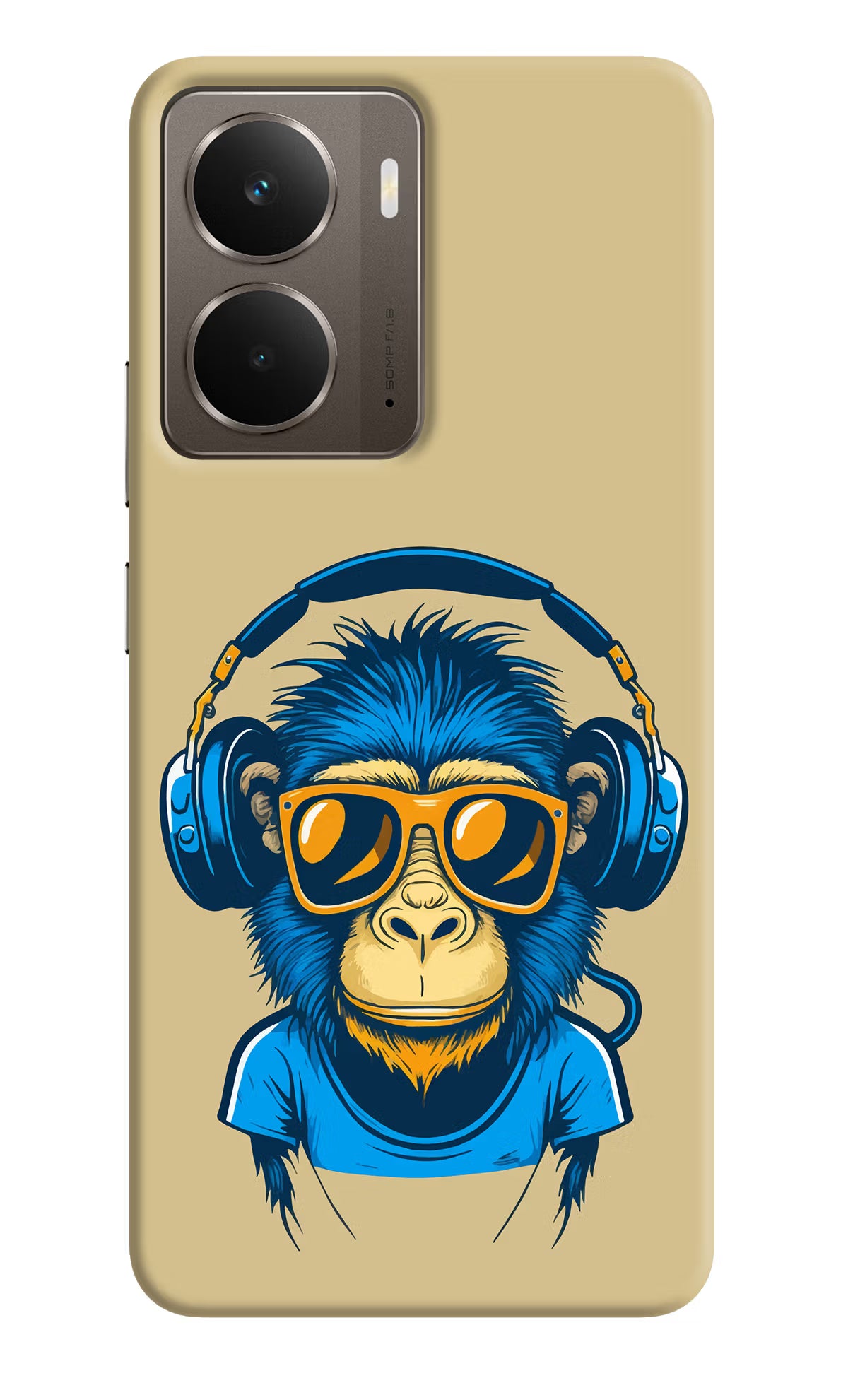 Monkey Headphone Realme P3 Back Cover - Monkey Headphone Realme P3 Hard Case Back Cover by Casekaro Monkey Headphone Realme P3 Hard Case Back Cover by Casekaro