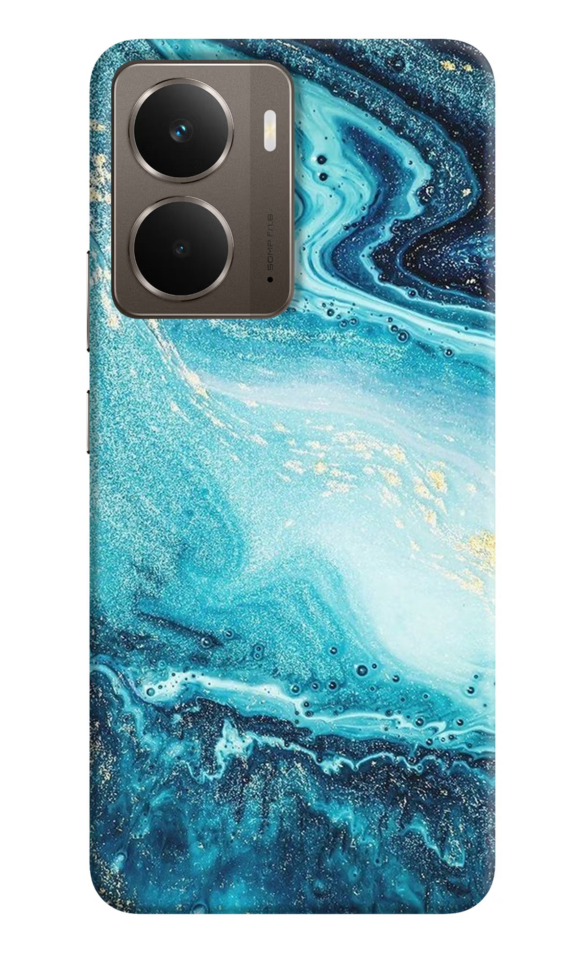 Blue Glitter Marble Realme P3 Back Cover - Blue Glitter Marble Realme P3 Hard Case Back Cover by Casekaro Blue Glitter Marble Realme P3 Hard Case Back Cover by Casekaro