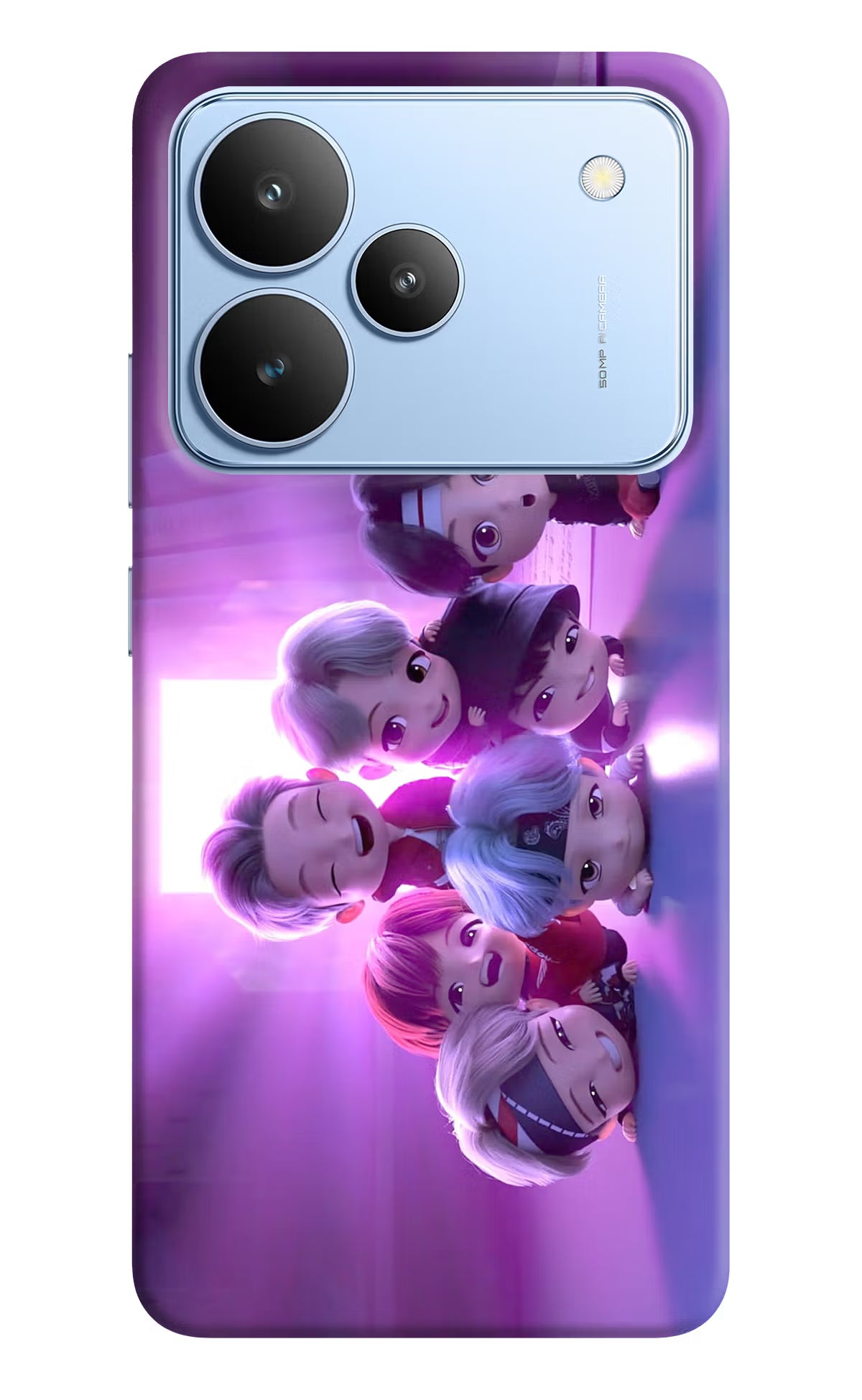 BTS Chibi Realme P4 Back Cover - BTS Chibi Realme P4 Hard Case Back Cover by Casekaro BTS Chibi Realme P4 Hard Case Back Cover by Casekaro