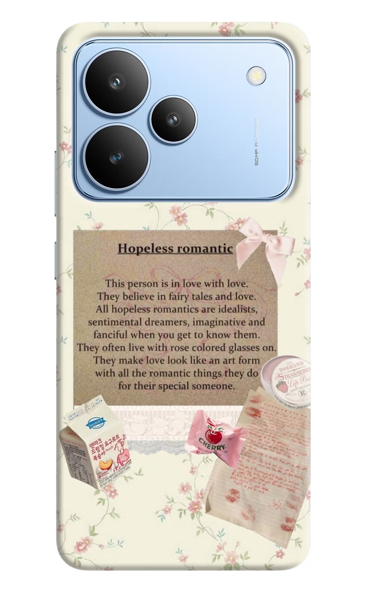 Hopeless Romantic Realme P4 Back Cover - Hopeless Romantic Realme P4 Hard Case Back Cover by Casekaro Hopeless Romantic Realme P4 Hard Case Back Cover by Casekaro