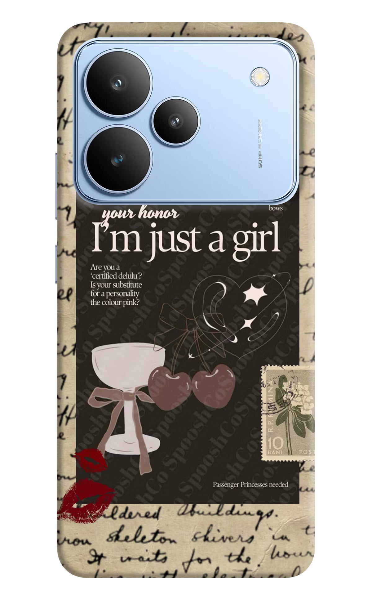 I am just a girl Realme P4 Back Cover - I am just a girl Realme P4 Hard Case Back Cover by Casekaro I am just a girl Realme P4 Hard Case Back Cover by Casekaro