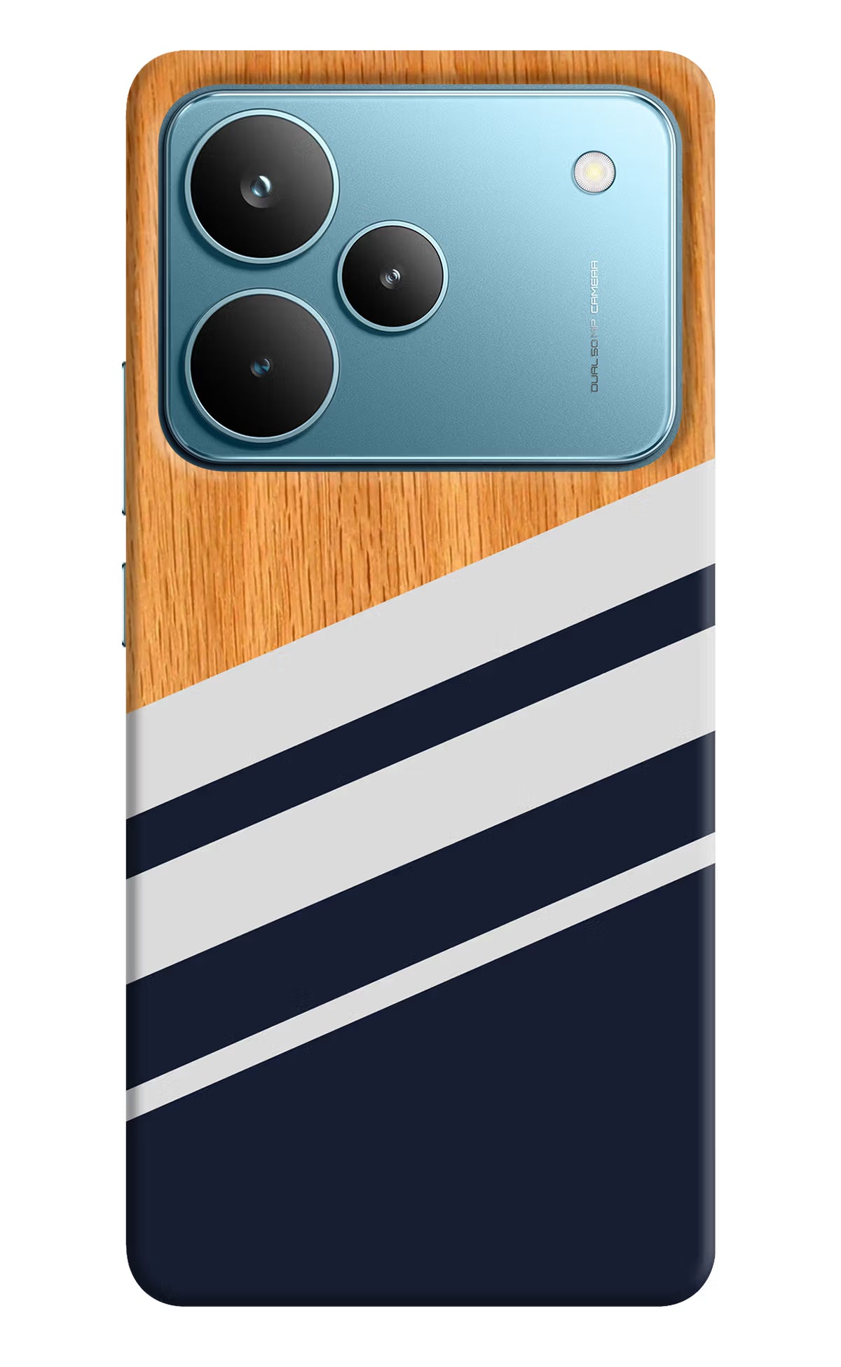 Blue and white wooden Realme P4 Pro Back Cover - Blue and white wooden Realme P4 Pro Hard Case Back Cover by Casekaro Blue and white wooden Realme P4 Pro Hard Case Back Cover by Casekaro