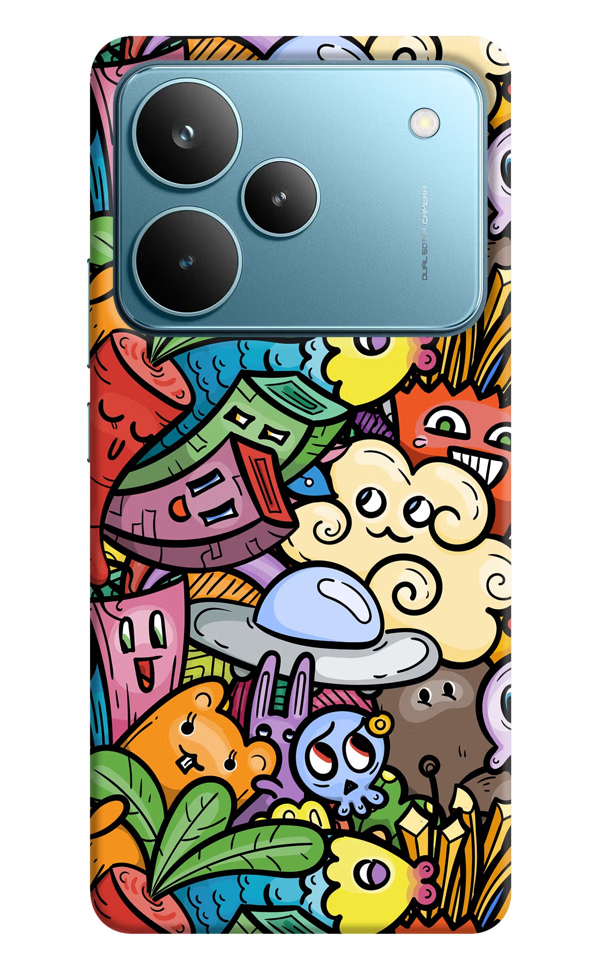 Veggie Doodle Realme P4 Pro Back Cover - Veggie Doodle Realme P4 Pro Hard Case Back Cover by Casekaro Veggie Doodle Realme P4 Pro Hard Case Back Cover by Casekaro