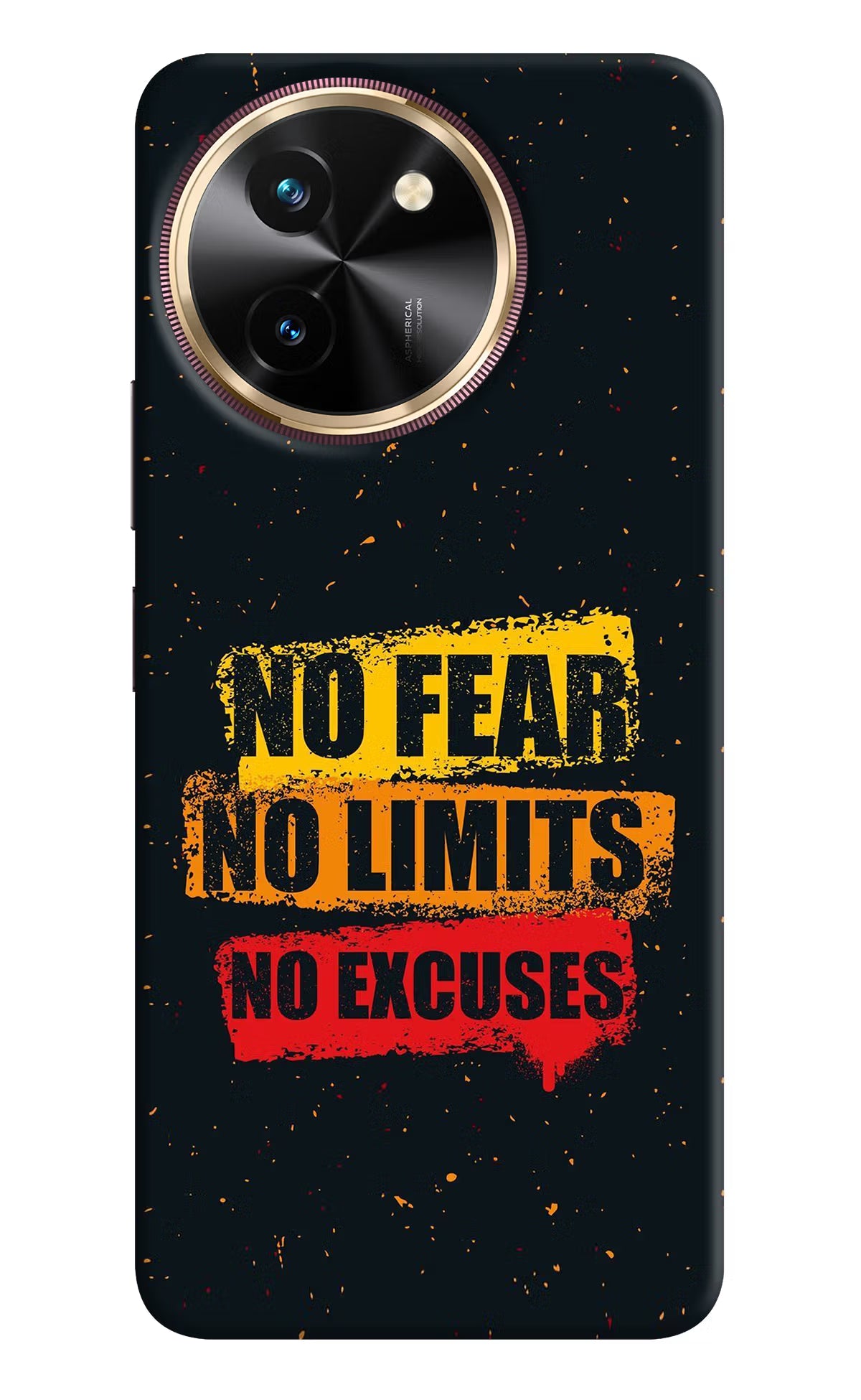No Fear No Limits No Excuse Vivo T3x Back Cover - No Fear No Limits No Excuse Vivo T3x Hard Case Back Cover by Casekaro No Fear No Limits No Excuse Vivo T3x Hard Case Back Cover by Casekaro