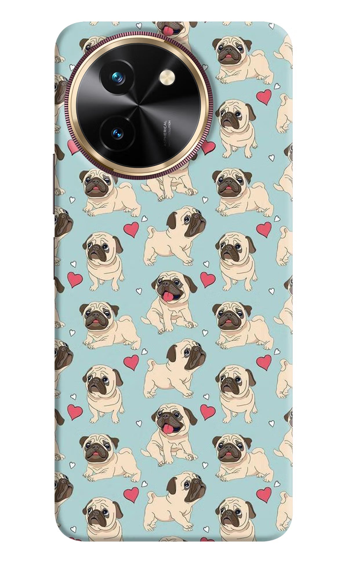 Pug Dog Vivo T3x Back Cover - Pug Dog Vivo T3x Hard Case Back Cover by Casekaro Pug Dog Vivo T3x Hard Case Back Cover by Casekaro