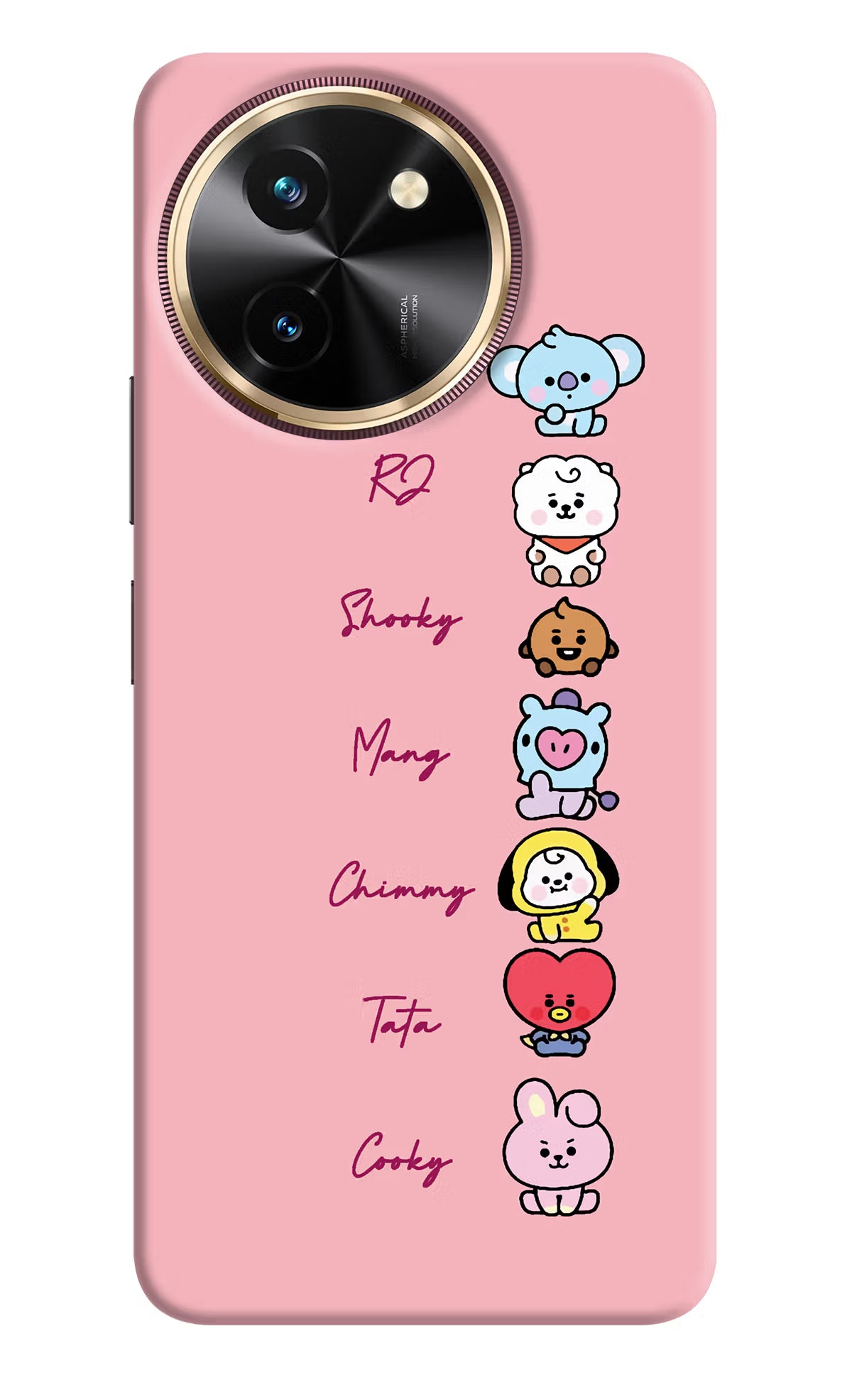 BTS names Vivo T3x Back Cover - BTS names Vivo T3x Hard Case Back Cover by Casekaro BTS names Vivo T3x Hard Case Back Cover by Casekaro