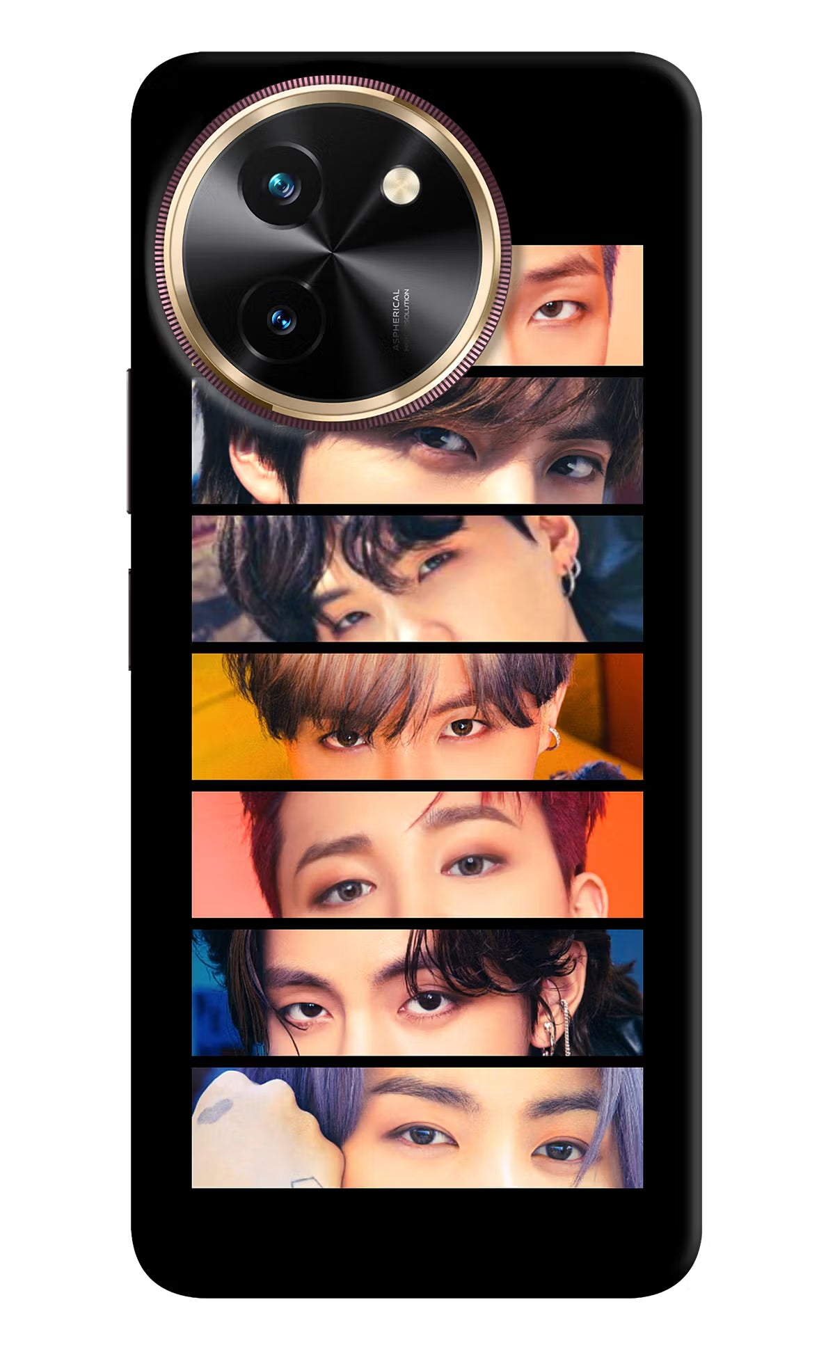 BTS Eyes Vivo T3x Back Cover - BTS Eyes Vivo T3x Hard Case Back Cover by Casekaro BTS Eyes Vivo T3x Hard Case Back Cover by Casekaro