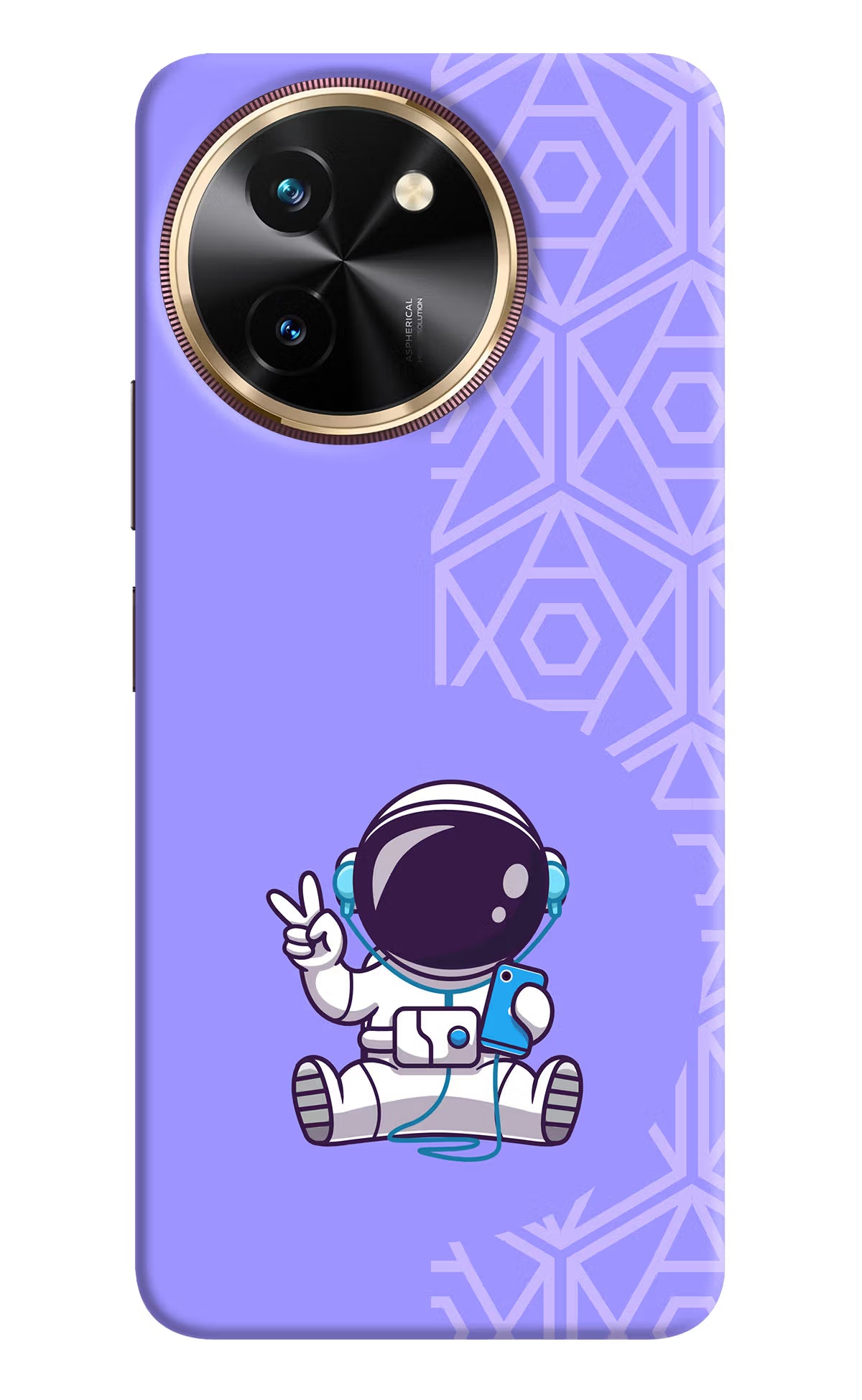 Cute Astronaut Chilling Vivo T3x Back Cover - Cute Astronaut Chilling Vivo T3x Hard Case Back Cover by Casekaro Cute Astronaut Chilling Vivo T3x Hard Case Back Cover by Casekaro