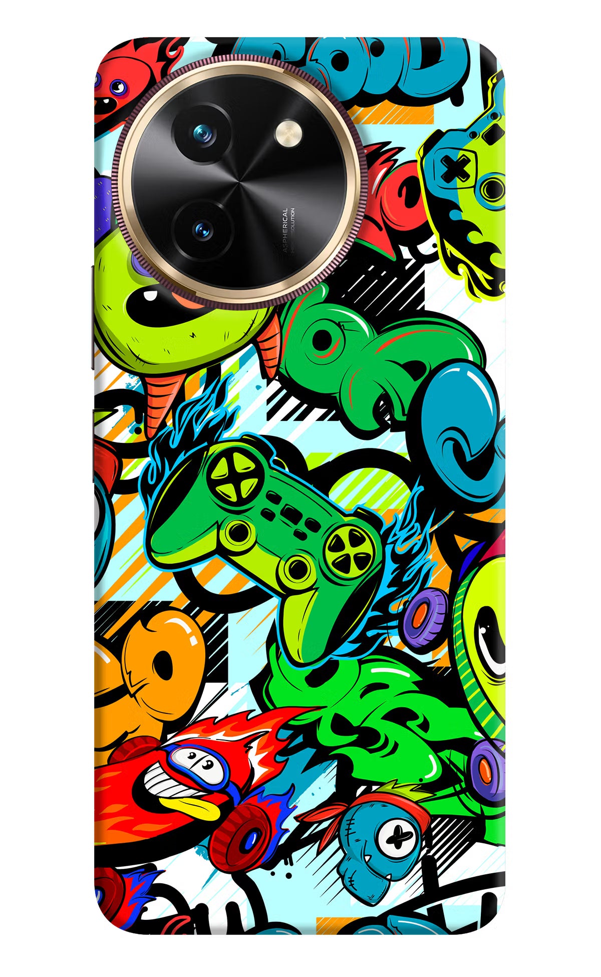Game Doodle Vivo T3x Back Cover - Game Doodle Vivo T3x Hard Case Back Cover by Casekaro Game Doodle Vivo T3x Hard Case Back Cover by Casekaro
