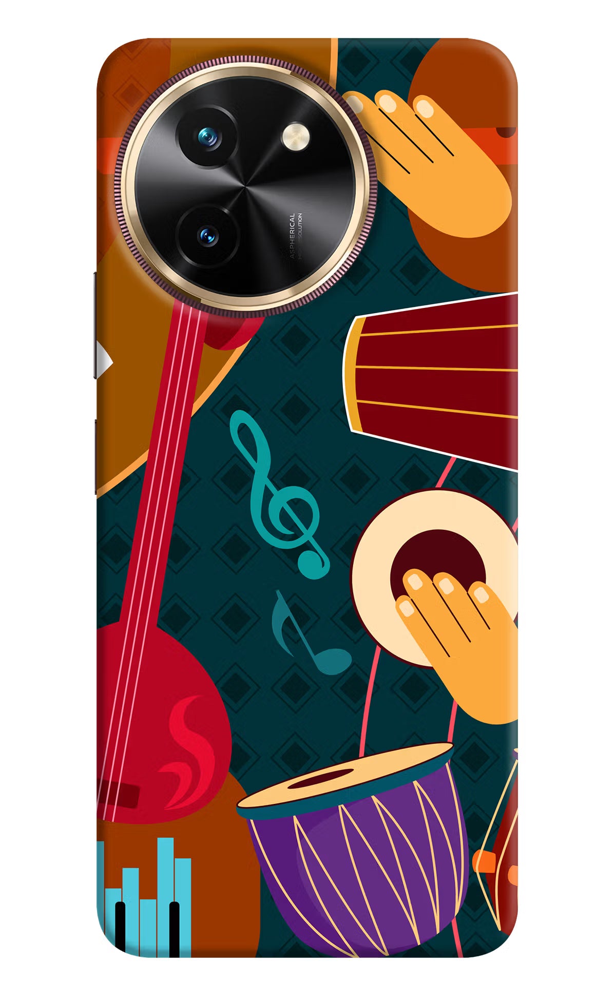 Music Instrument Vivo T3x Back Cover - Music Instrument Vivo T3x Hard Case Back Cover by Casekaro Music Instrument Vivo T3x Hard Case Back Cover by Casekaro