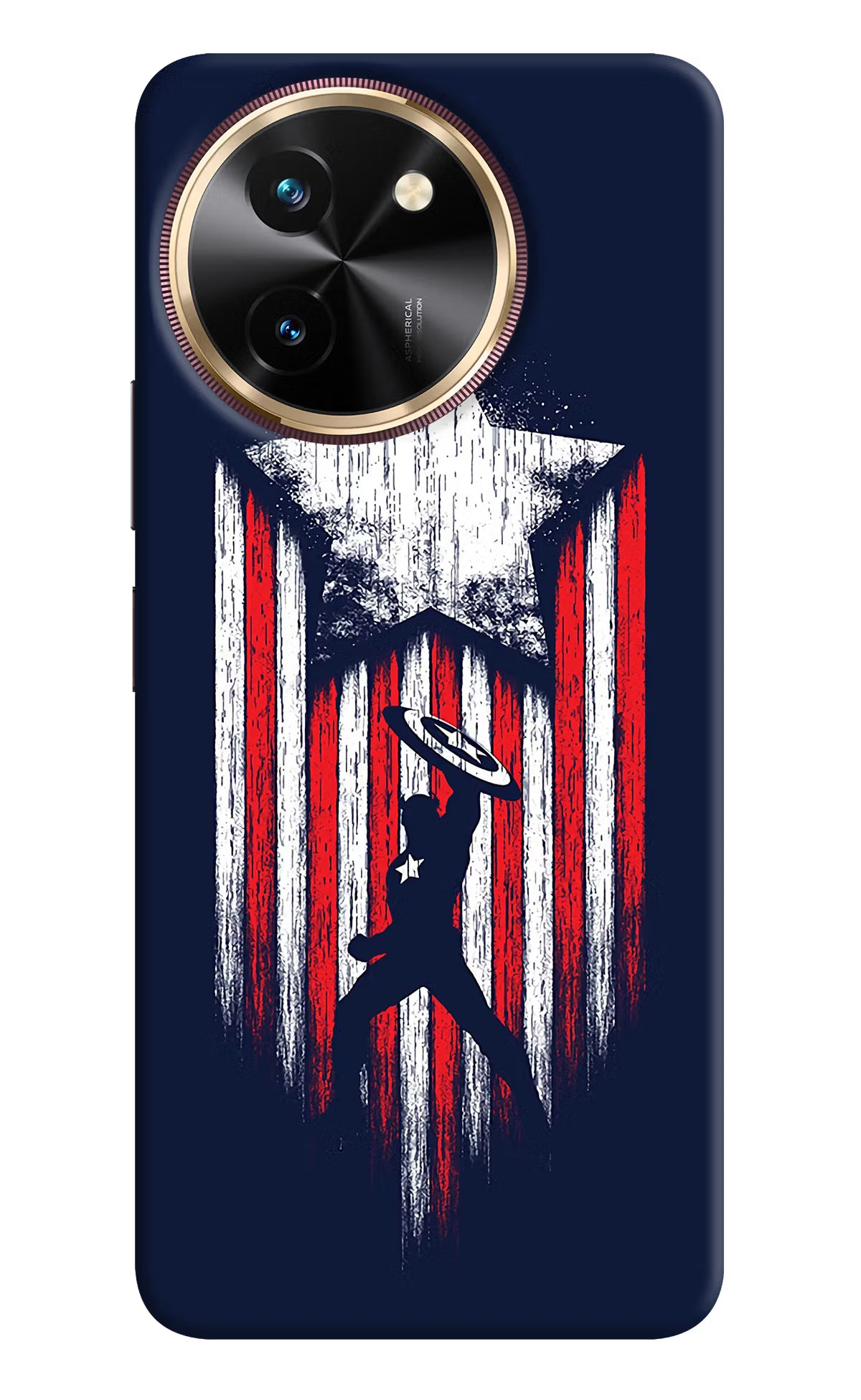 Captain America Marvel Art Vivo T3x Back Cover - Captain America Marvel Art Vivo T3x Hard Case Back Cover by Casekaro Captain America Marvel Art Vivo T3x Hard Case Back Cover by Casekaro