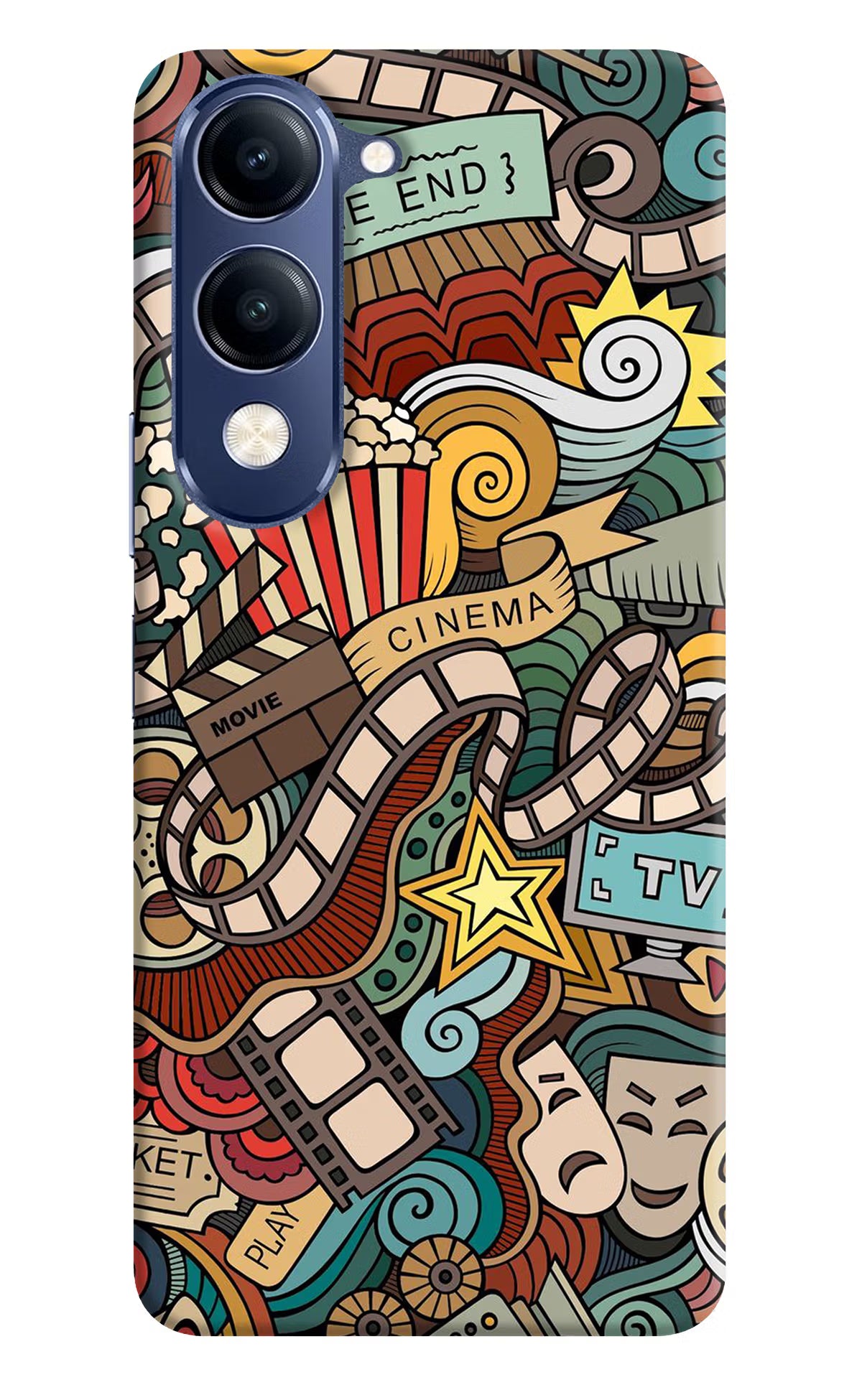 Cinema Abstract Vivo V40 Lite Back Cover - Cinema Abstract Vivo V40 Lite Hard Case Back Cover by Casekaro Cinema Abstract Vivo V40 Lite Hard Case Back Cover by Casekaro