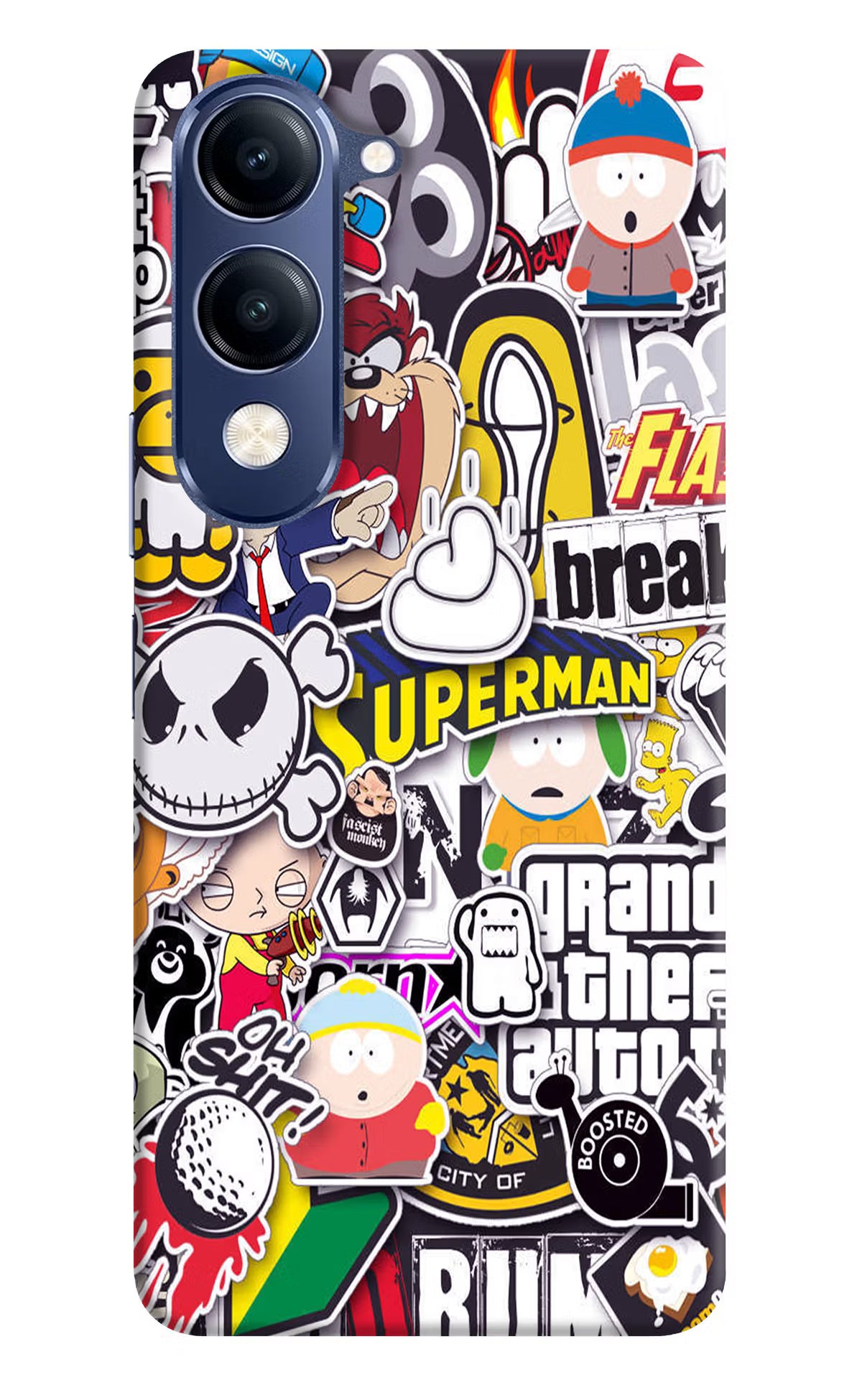 Sticker Bomb Vivo V40 Lite Back Cover - Sticker Bomb Vivo V40 Lite Hard Case Back Cover by Casekaro Sticker Bomb Vivo V40 Lite Hard Case Back Cover by Casekaro