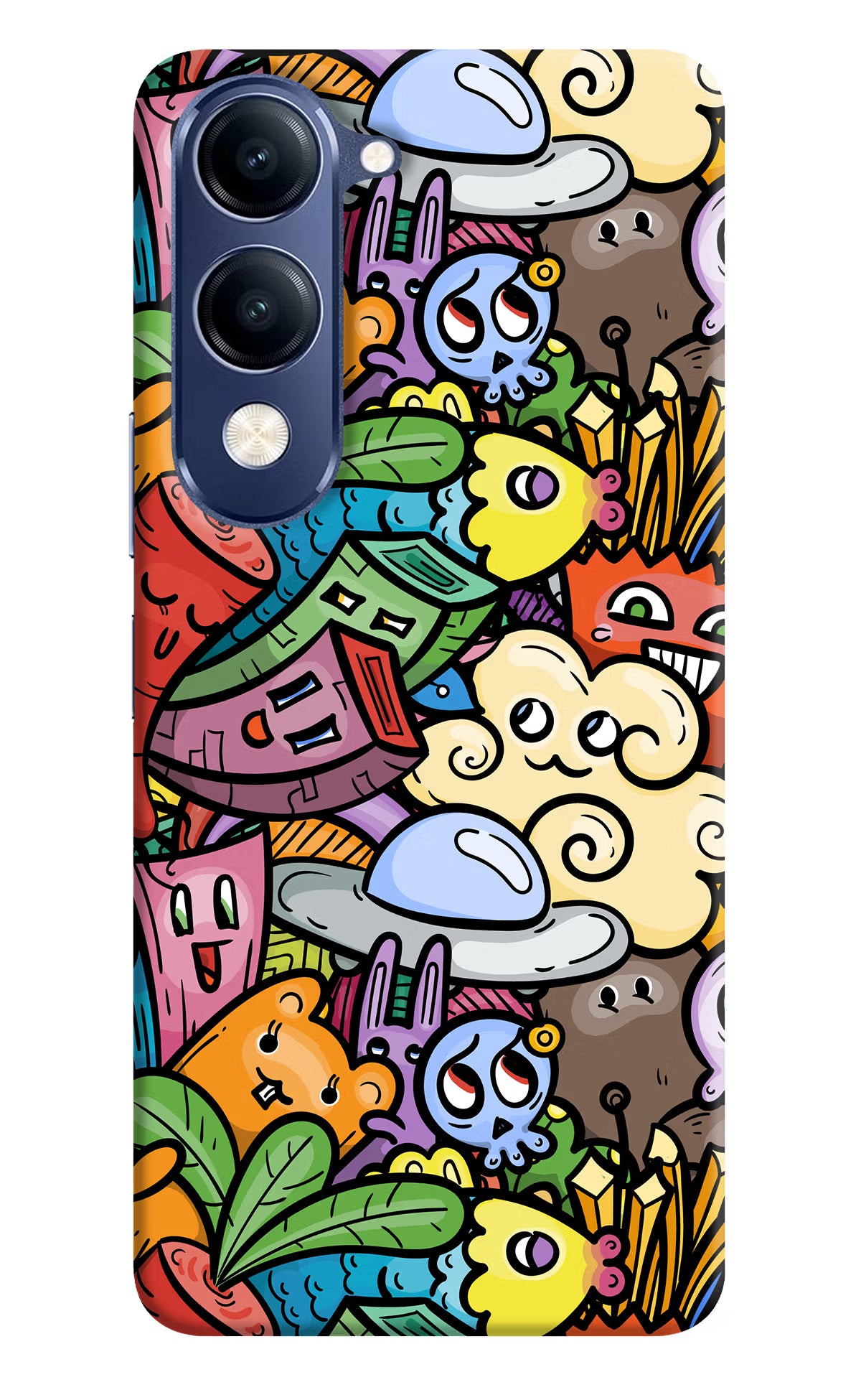 Veggie Doodle Vivo V40 Lite Back Cover - Veggie Doodle Vivo V40 Lite Hard Case Back Cover by Casekaro Veggie Doodle Vivo V40 Lite Hard Case Back Cover by Casekaro