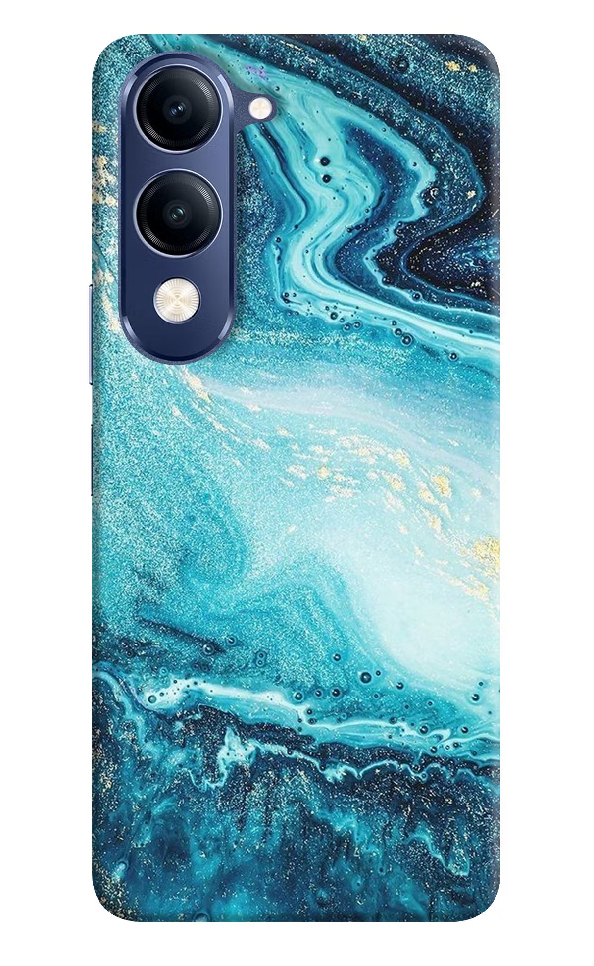 Blue Glitter Marble Vivo V40 Lite Back Cover - Blue Glitter Marble Vivo V40 Lite Hard Case Back Cover by Casekaro Blue Glitter Marble Vivo V40 Lite Hard Case Back Cover by Casekaro