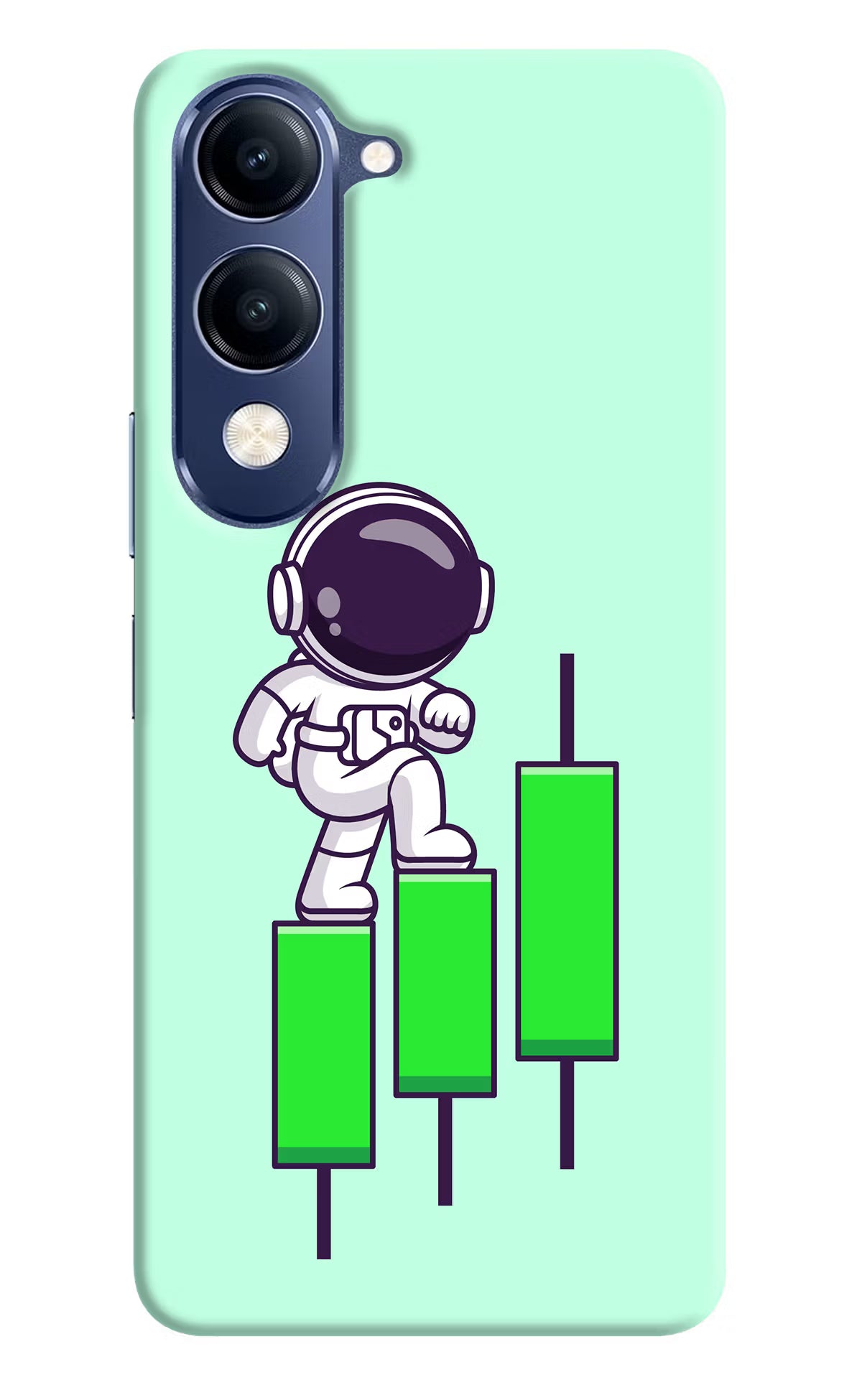 Astronaut Trader Vivo V40 Lite Back Cover - Astronaut Trader Vivo V40 Lite Hard Case Back Cover by Casekaro Astronaut Trader Vivo V40 Lite Hard Case Back Cover by Casekaro