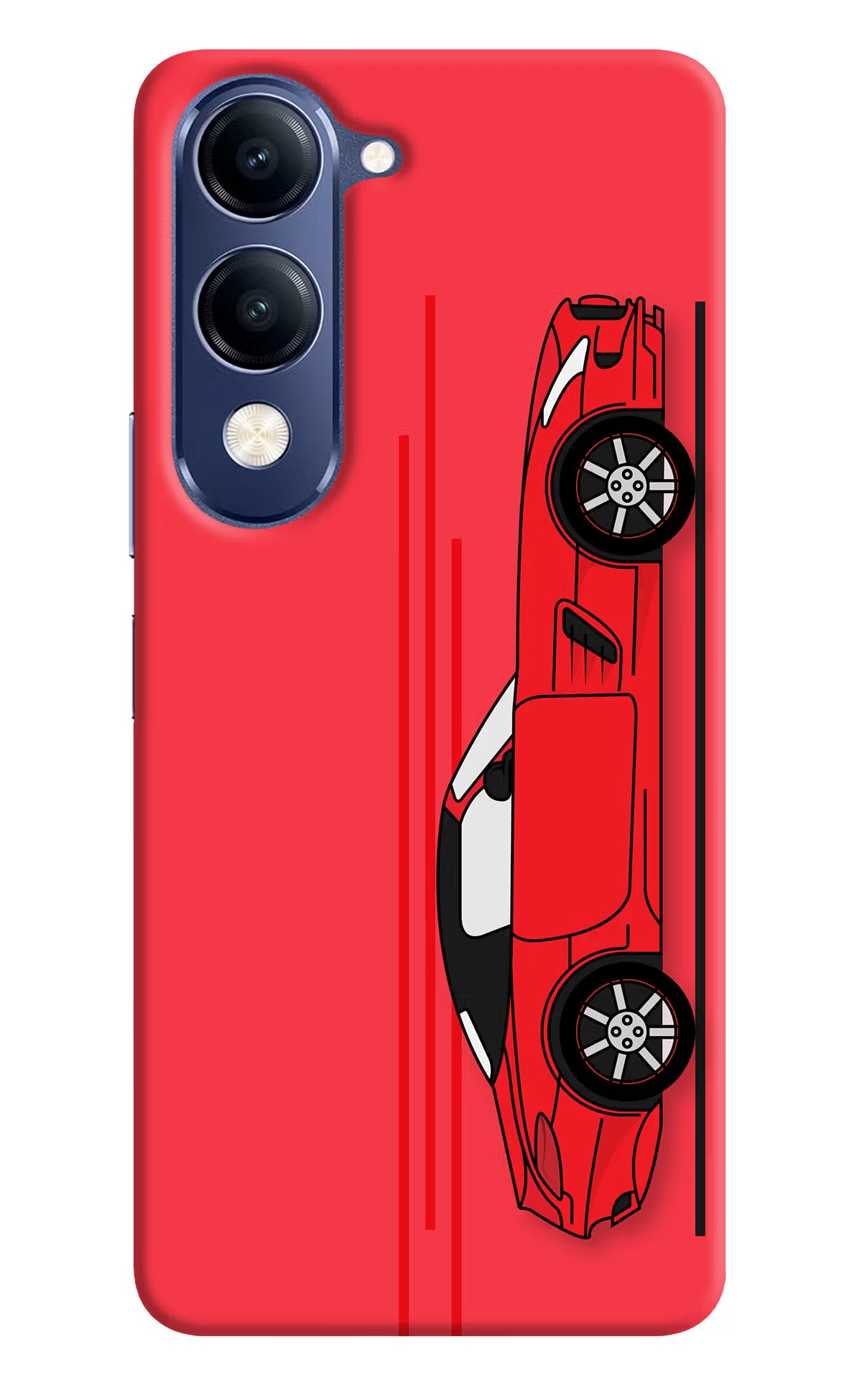 Red Velocity Vivo V40 Lite Back Cover - Red Velocity Vivo V40 Lite Hard Case Back Cover by Casekaro Red Velocity Vivo V40 Lite Hard Case Back Cover by Casekaro
