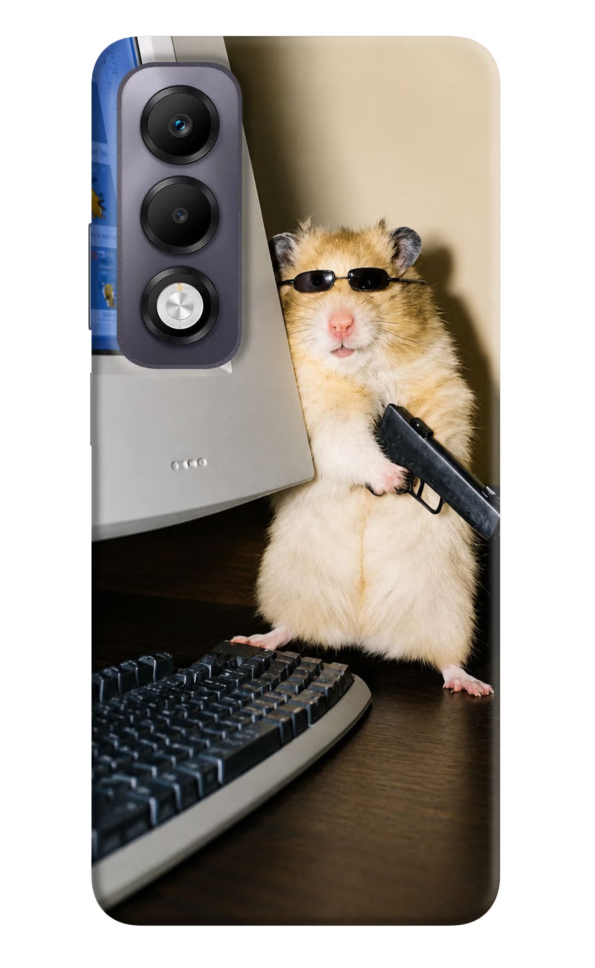 Hacker Hamster Oppo K13x Back Cover - Hacker Hamster Oppo K13x Hard Case Back Cover by Casekaro Hacker Hamster Oppo K13x Hard Case Back Cover by Casekaro