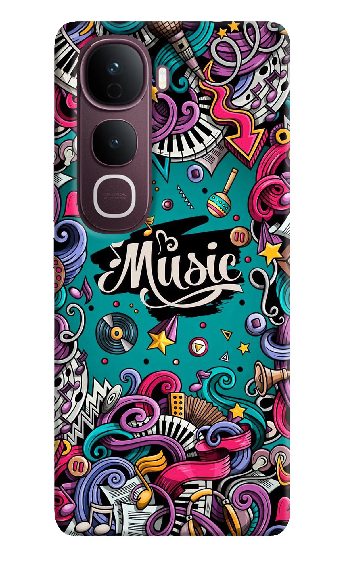 Music Graffiti Vivo Y400 Pro 5G Back Cover - Music Graffiti Vivo Y400 Pro 5G Back Cover Music Graffiti Vivo Y400 Pro 5G Back Cover