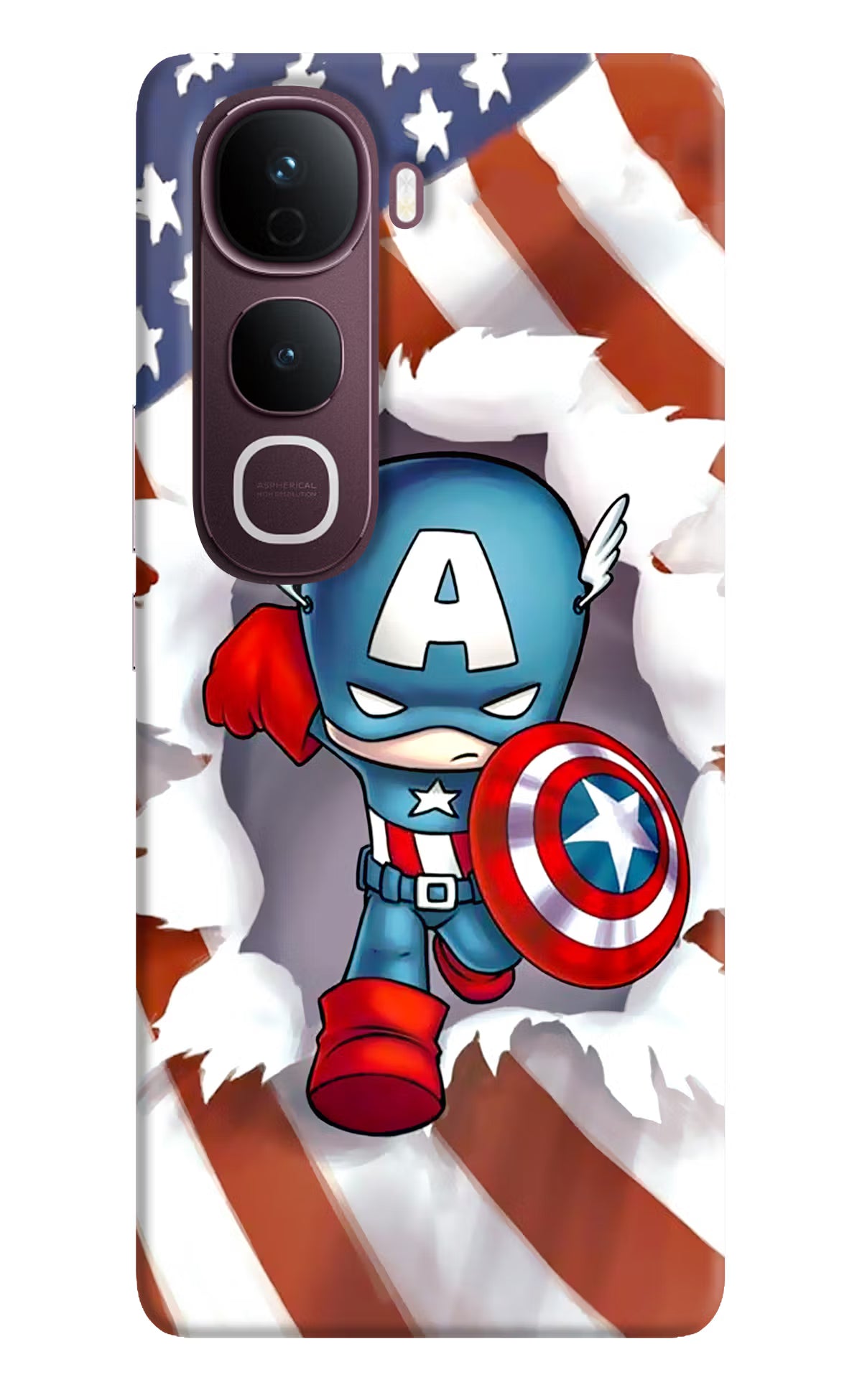 Captain America Vivo Y400 Pro 5G Back Cover - Captain America Vivo Y400 Pro 5G Back Cover Captain America Vivo Y400 Pro 5G Back Cover