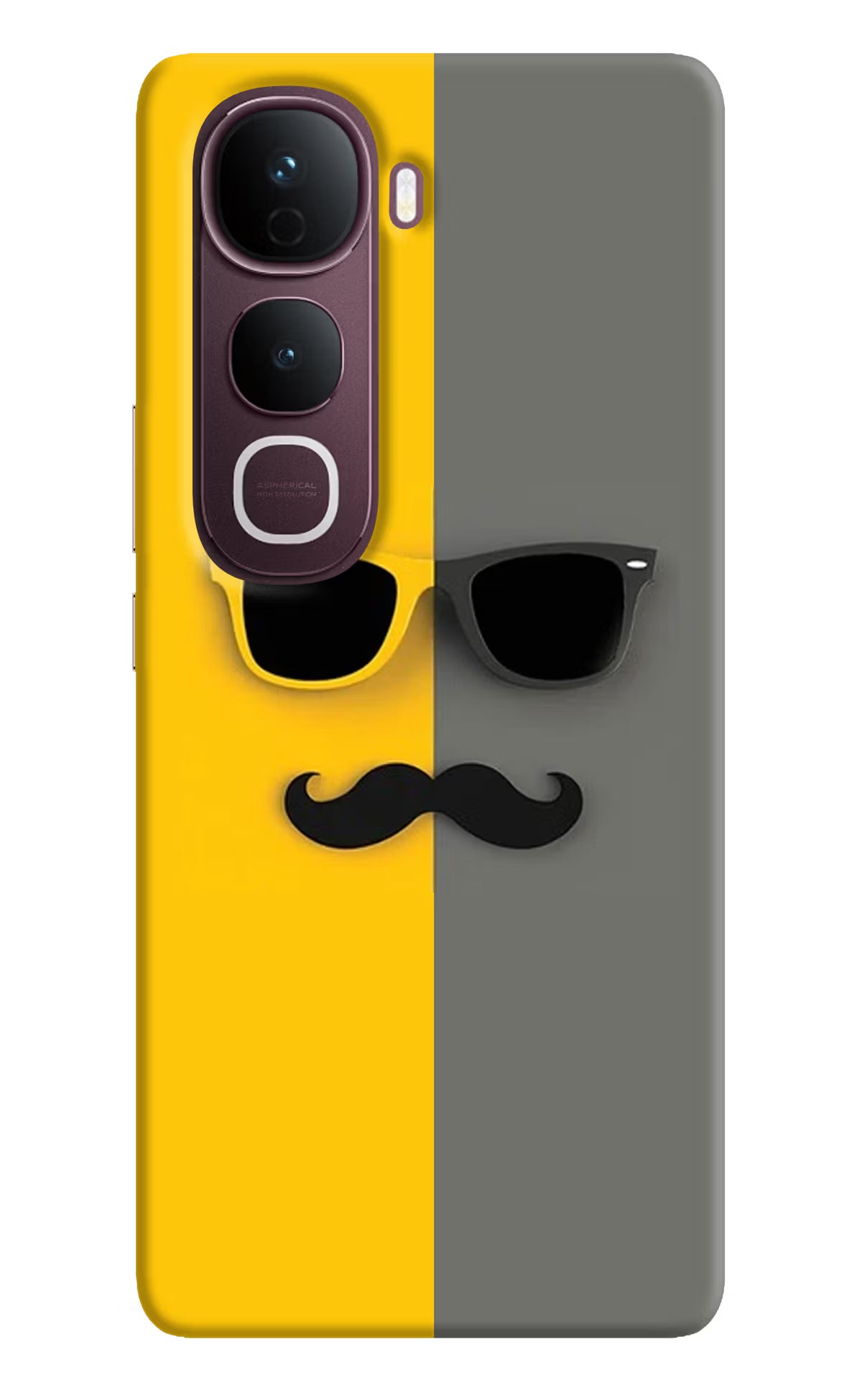 Sunglasses with Mustache Vivo Y400 Pro 5G Back Cover - Sunglasses with Mustache Vivo Y400 Pro 5G Back Cover Sunglasses with Mustache Vivo Y400 Pro 5G Back Cover