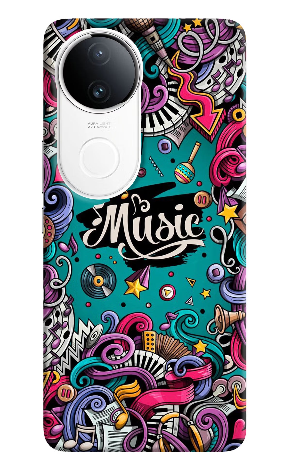 Music Graffiti iQOO Z10R 5G Back Cover - Music Graffiti iQOO Z10R 5G Hard Case Back Cover by Casekaro Music Graffiti iQOO Z10R 5G Hard Case Back Cover by Casekaro