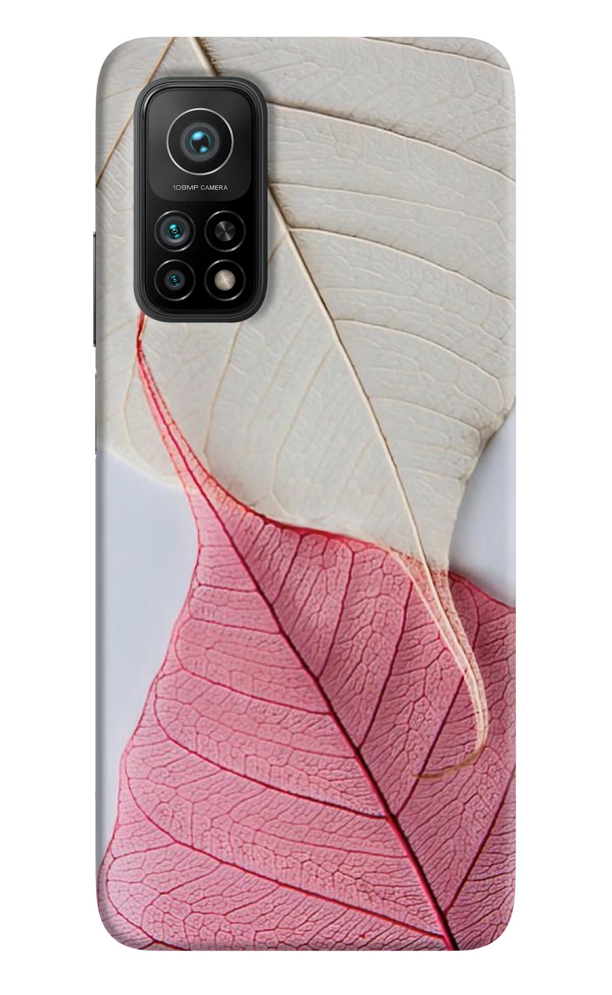 White Pink Leaf Mi 10T Pro Back Cover - White Pink Leaf Mi 10T Pro Back Cover White Pink Leaf Mi 10T Pro Back Cover