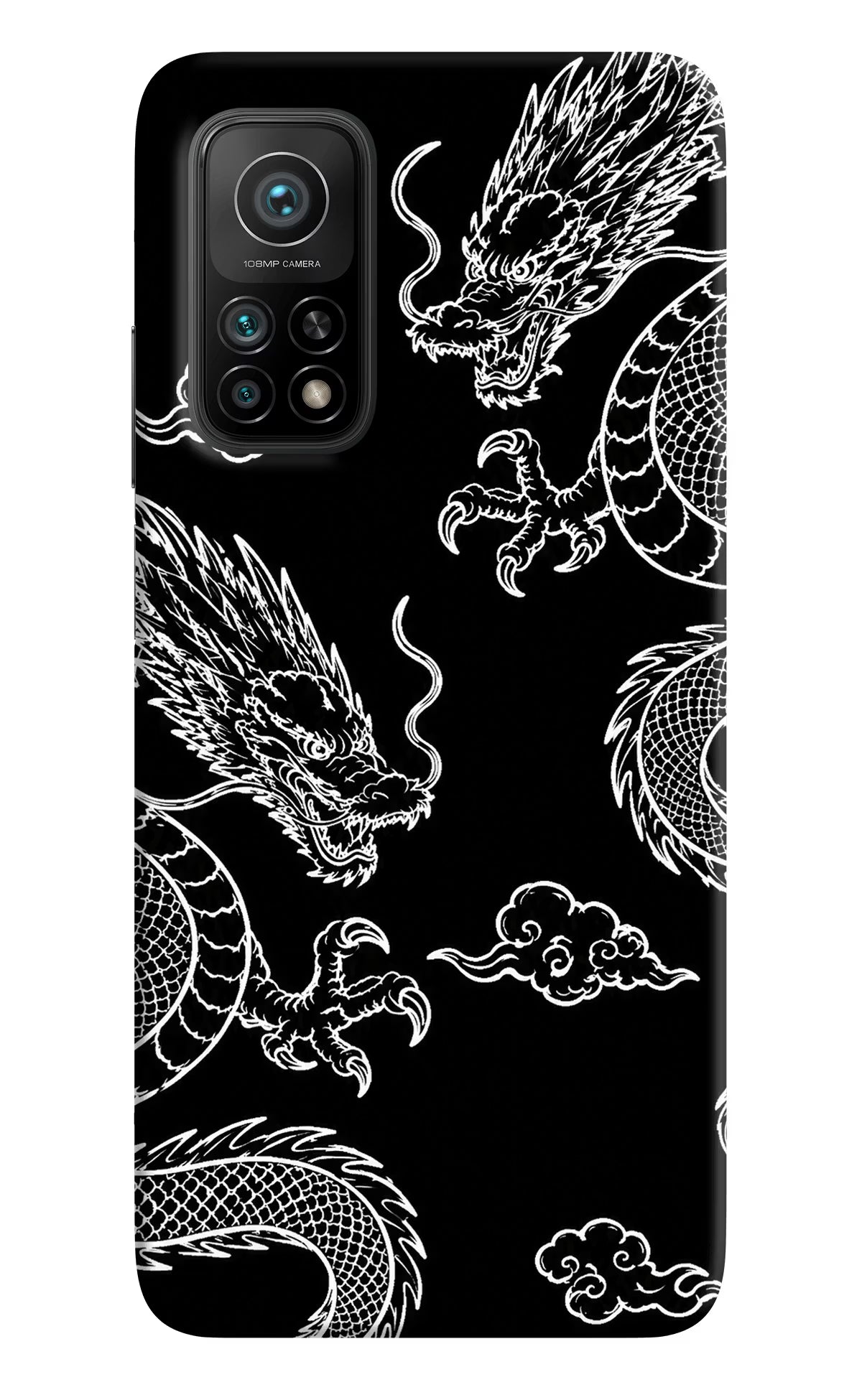 Twin Dragons Mi 10T Pro Back Cover - Twin Dragons Mi 10T Pro Hard Case Back Cover by Casekaro Twin Dragons Mi 10T Pro Hard Case Back Cover by Casekaro
