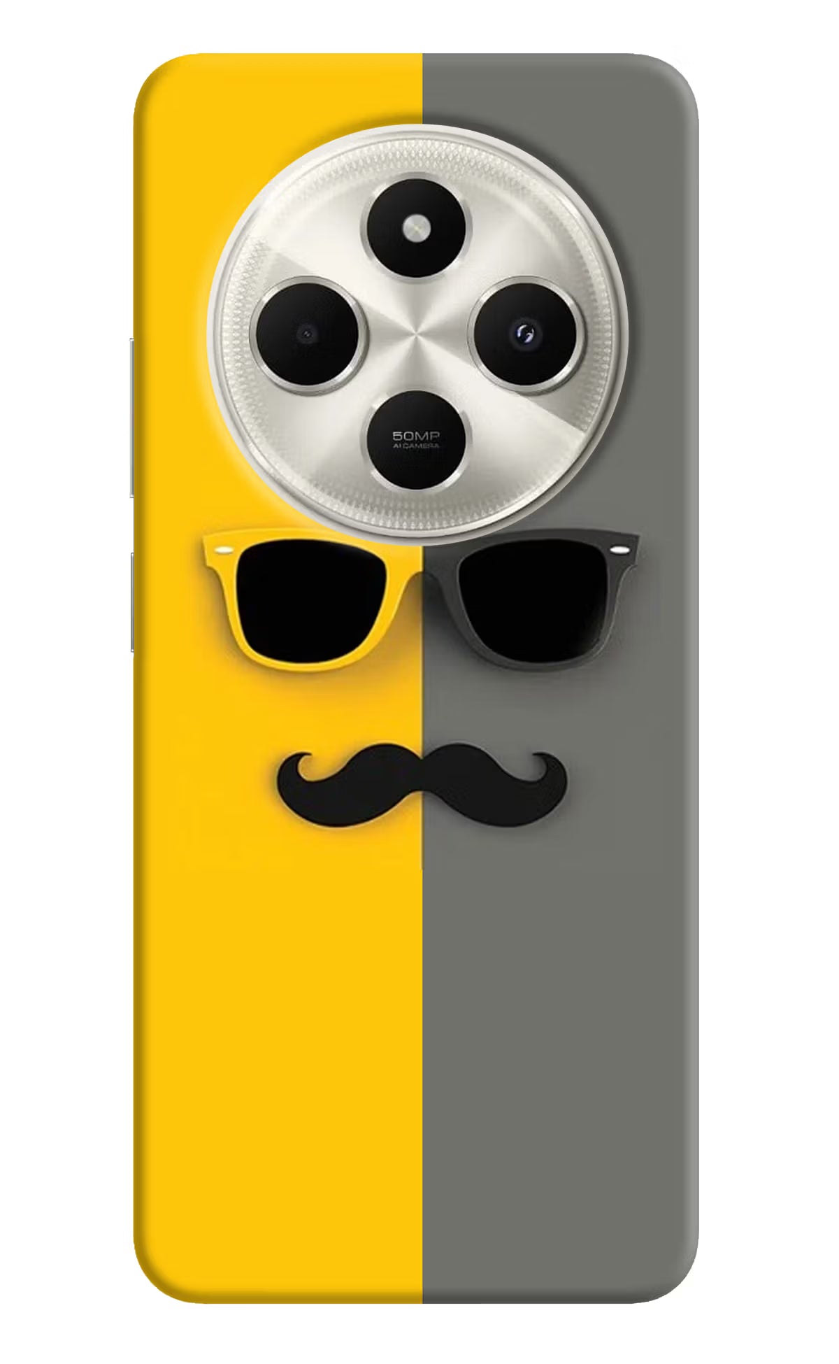 Sunglasses with Mustache Poco C75 5G Back Cover - Sunglasses with Mustache Poco C75 5G Hard Case Back Cover by Casekaro Sunglasses with Mustache Poco C75 5G Hard Case Back Cover by Casekaro
