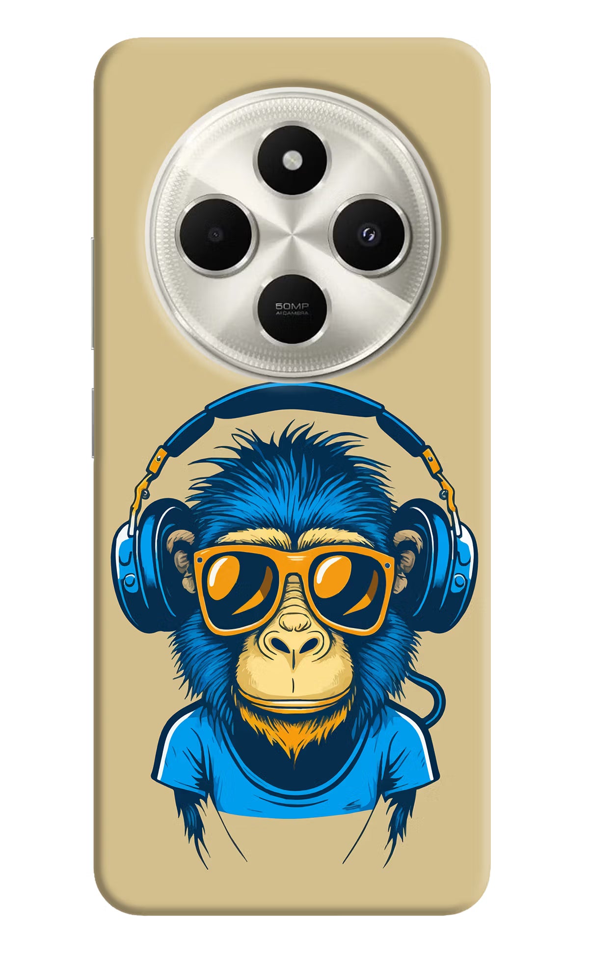 Monkey Headphone Poco C75 5G Back Cover - Monkey Headphone Poco C75 5G Hard Case Back Cover by Casekaro Monkey Headphone Poco C75 5G Hard Case Back Cover by Casekaro