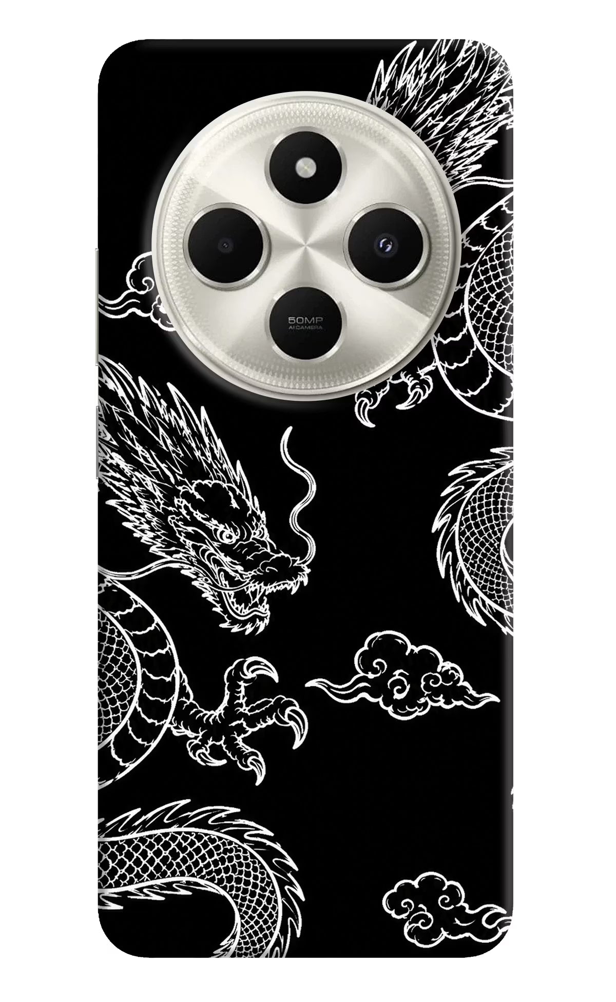 Twin Dragons Poco C75 5G Back Cover - Twin Dragons Poco C75 5G Hard Case Back Cover by Casekaro Twin Dragons Poco C75 5G Hard Case Back Cover by Casekaro