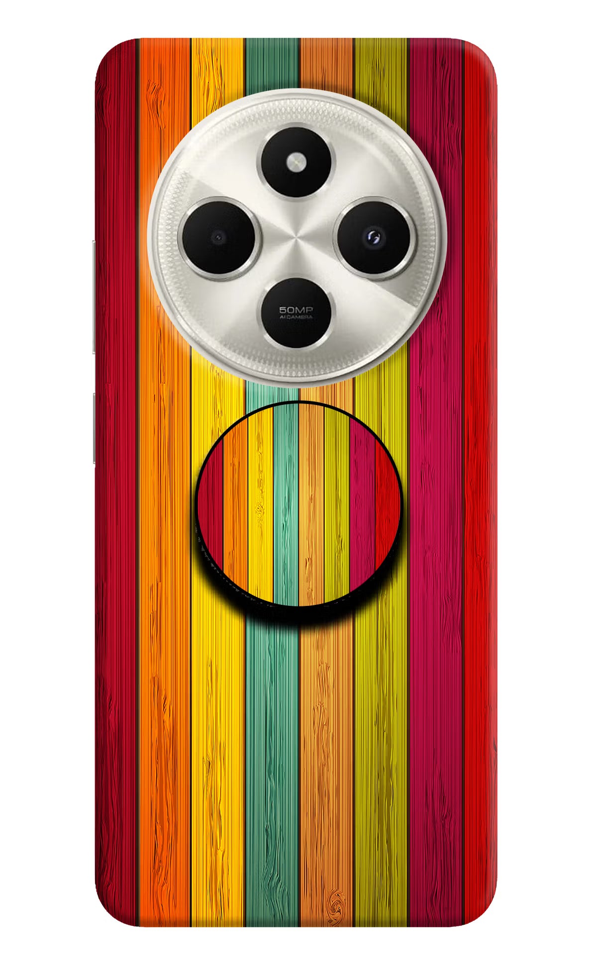 Multicolor Wooden Poco C75 5G Pop Case - Multicolor Wooden Poco C75 5G Pop Case Multicolor Wooden Poco C75 5G Pop Case