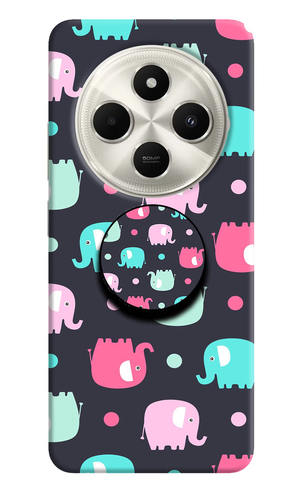 Baby Elephants Poco C75 5G Pop Case - Baby Elephants Poco C75 5G Pop Case Baby Elephants Poco C75 5G Pop Case