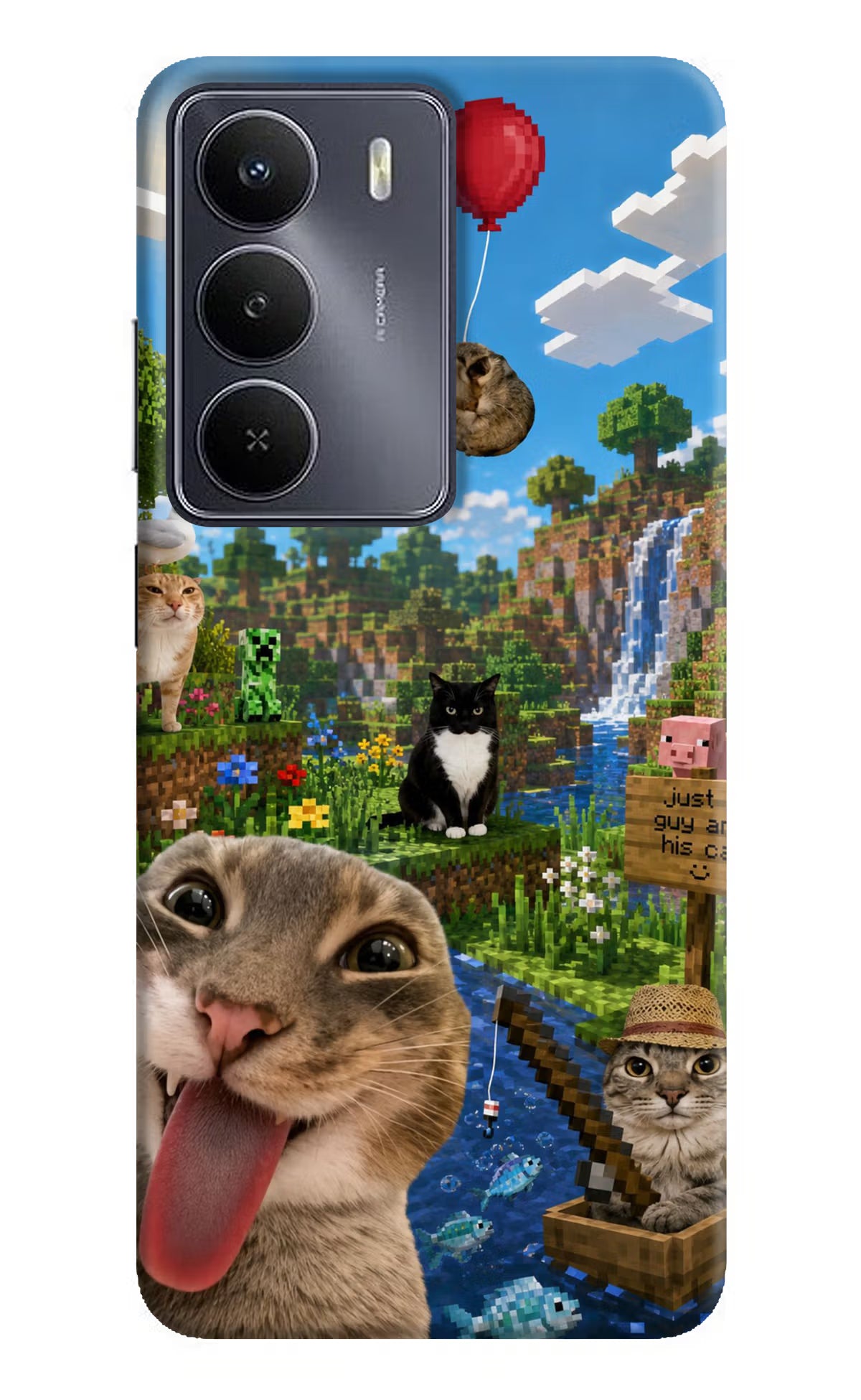 Minecraft Cat Chaos Realme Narzo 80 Lite 5G Back Cover - Minecraft Cat Chaos Realme Narzo 80 Lite 5G Back Cover Minecraft Cat Chaos Realme Narzo 80 Lite 5G Back Cover