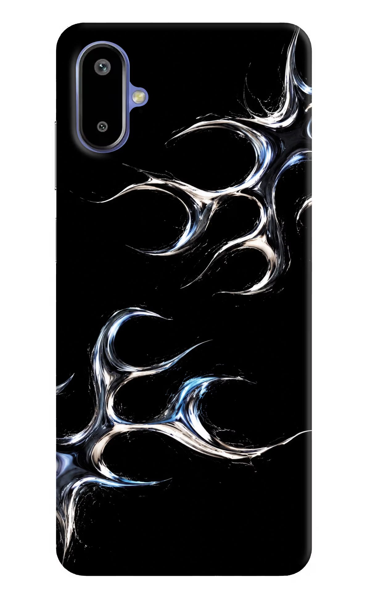 Chrome Tribal Samsung F06 5G Back Cover - Chrome Tribal Samsung F06 5G Hard Case Back Cover by Casekaro Chrome Tribal Samsung F06 5G Hard Case Back Cover by Casekaro