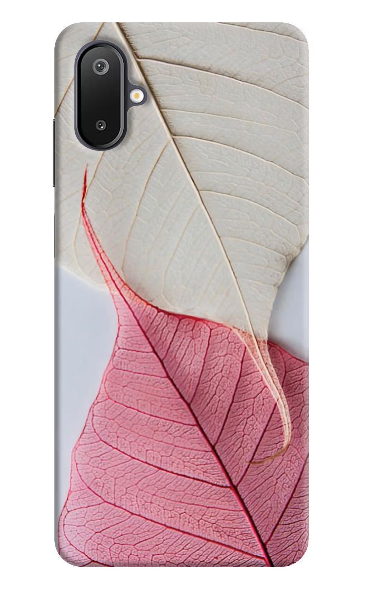 White Pink Leaf Samsung M06 5G Back Cover - White Pink Leaf Samsung M06 5G Back Cover White Pink Leaf Samsung M06 5G Back Cover
