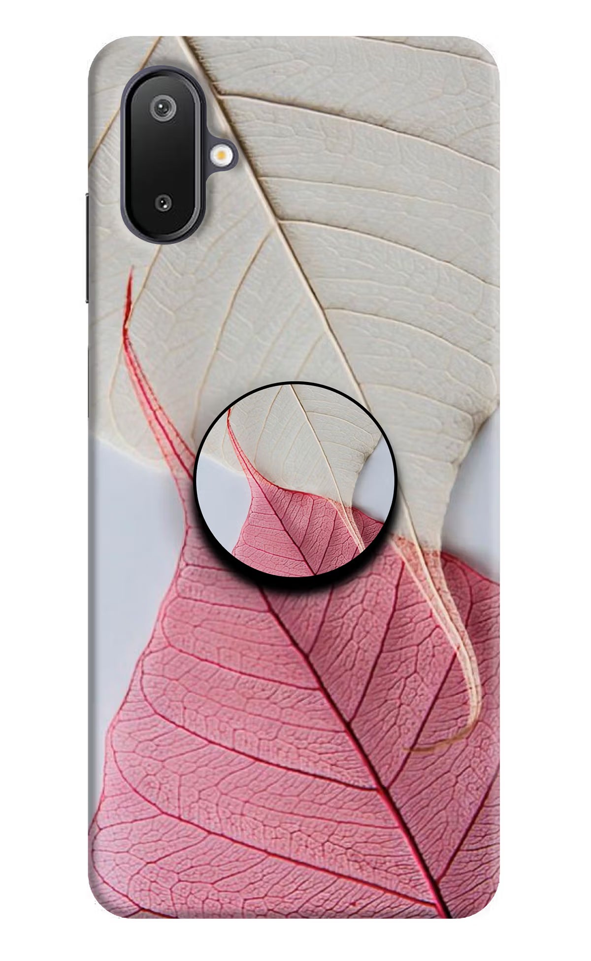 White Pink Leaf Samsung M06 5G Pop Case - White Pink Leaf Samsung M06 5G Pop Case White Pink Leaf Samsung M06 5G Pop Case