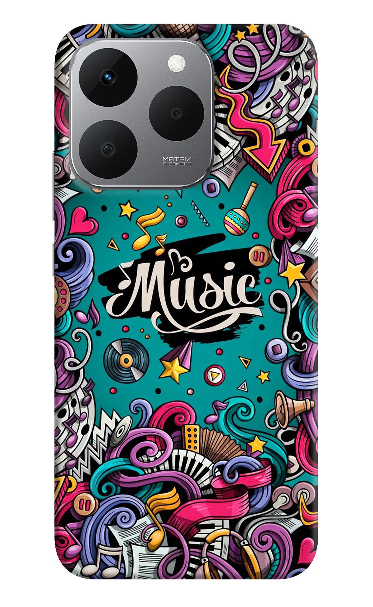 Music Graffiti Realme 15T 5G Back Cover - Music Graffiti Realme 15T 5G Back Cover Music Graffiti Realme 15T 5G Back Cover