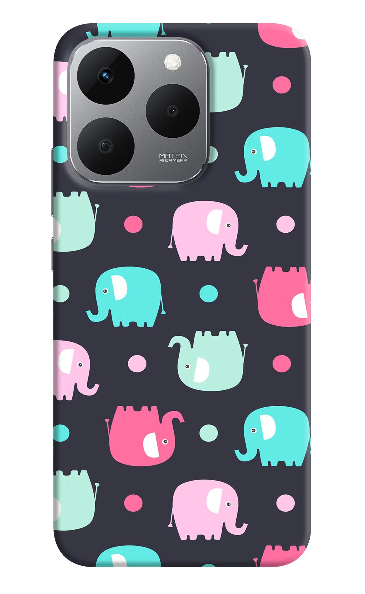 Elephants Realme 15T 5G Back Cover - Elephants Realme 15T 5G Back Cover Elephants Realme 15T 5G Back Cover