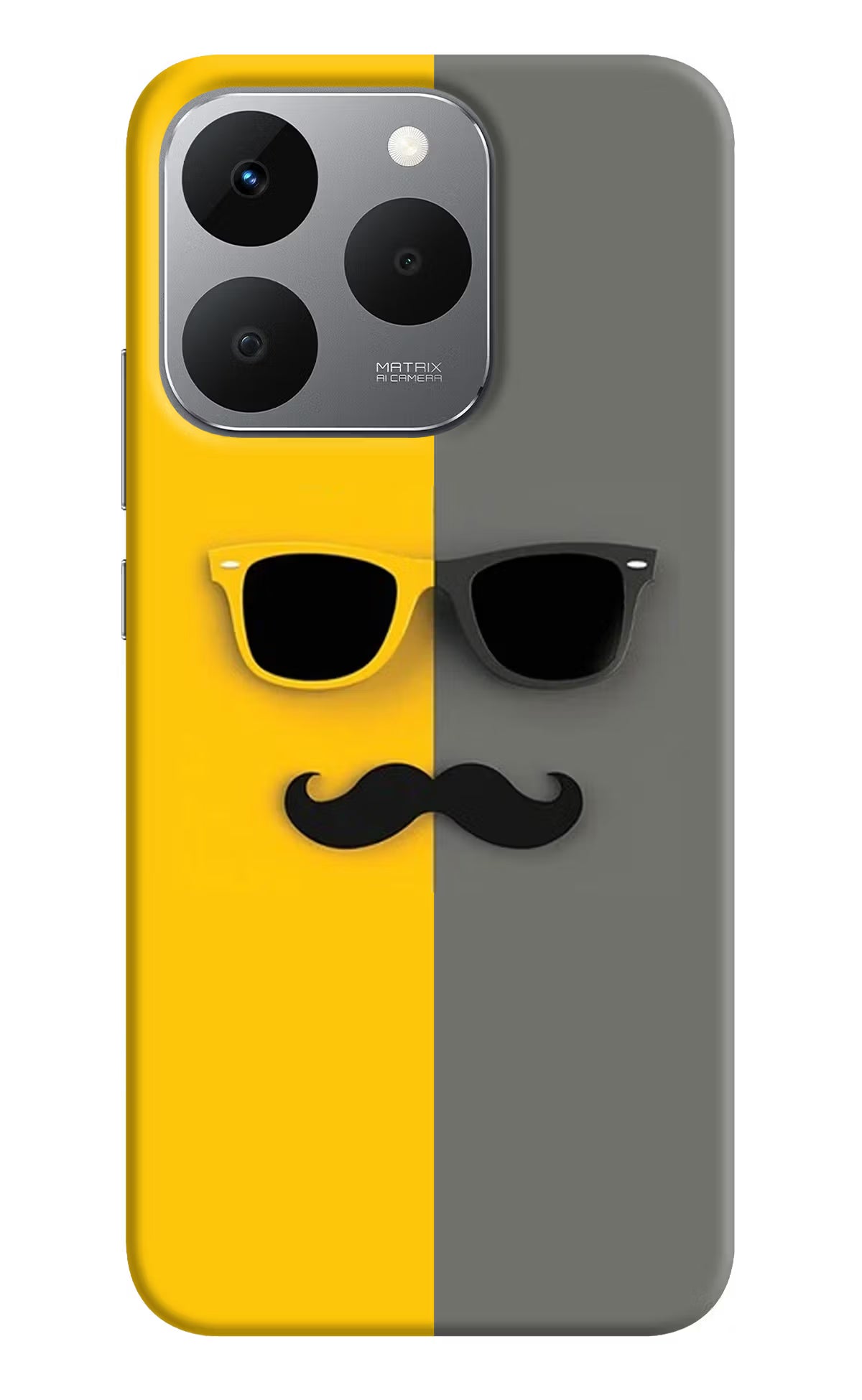 Sunglasses with Mustache Realme 15T 5G Back Cover - Sunglasses with Mustache Realme 15T 5G Back Cover Sunglasses with Mustache Realme 15T 5G Back Cover