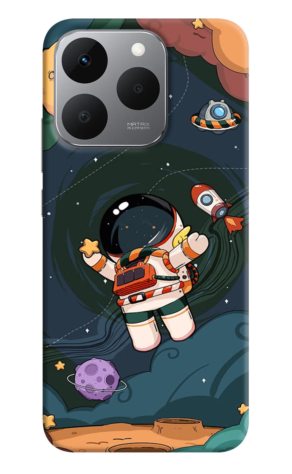 Cartoon Astronaut Realme 15T 5G Back Cover - Cartoon Astronaut Realme 15T 5G Back Cover Cartoon Astronaut Realme 15T 5G Back Cover