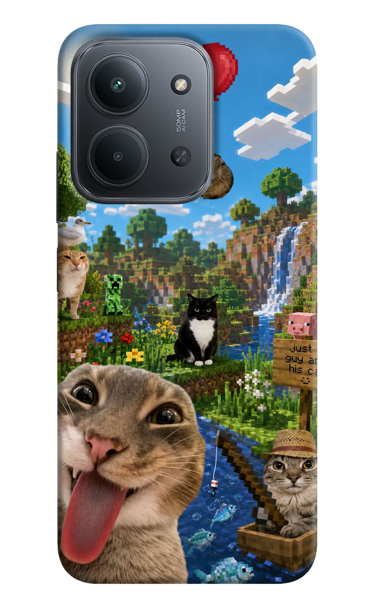 Minecraft Cat Chaos Redmi 15C 5G Back Cover - Minecraft Cat Chaos Redmi 15C 5G Back Cover Minecraft Cat Chaos Redmi 15C 5G Back Cover
