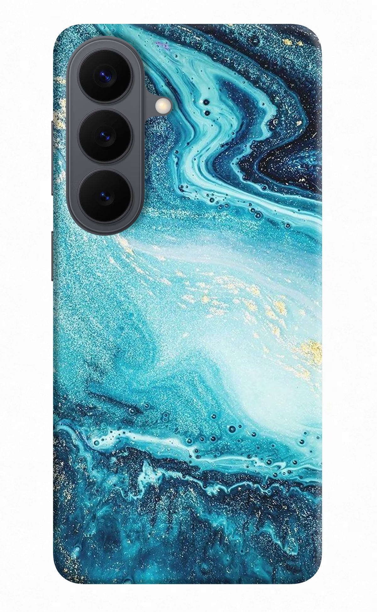 Blue Glitter Marble Samsung S26 Back Cover - Blue Glitter Marble Samsung S26 Back Cover Blue Glitter Marble Samsung S26 Back Cover