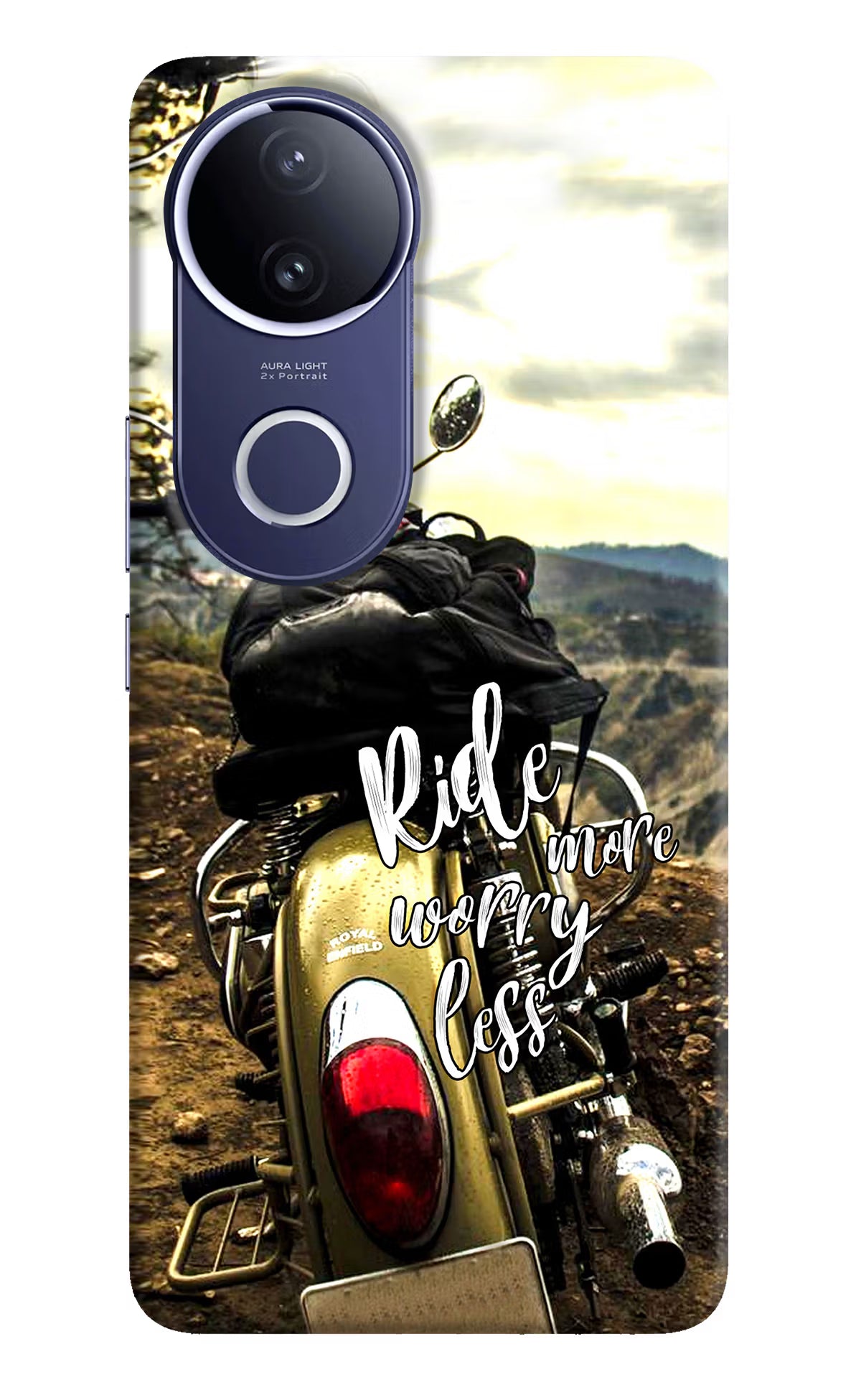 Ride More Worry Less Vivo V50e 5G Back Cover - Ride More Worry Less Vivo V50e 5G Hard Case Back Cover by Casekaro Ride More Worry Less Vivo V50e 5G Hard Case Back Cover by Casekaro