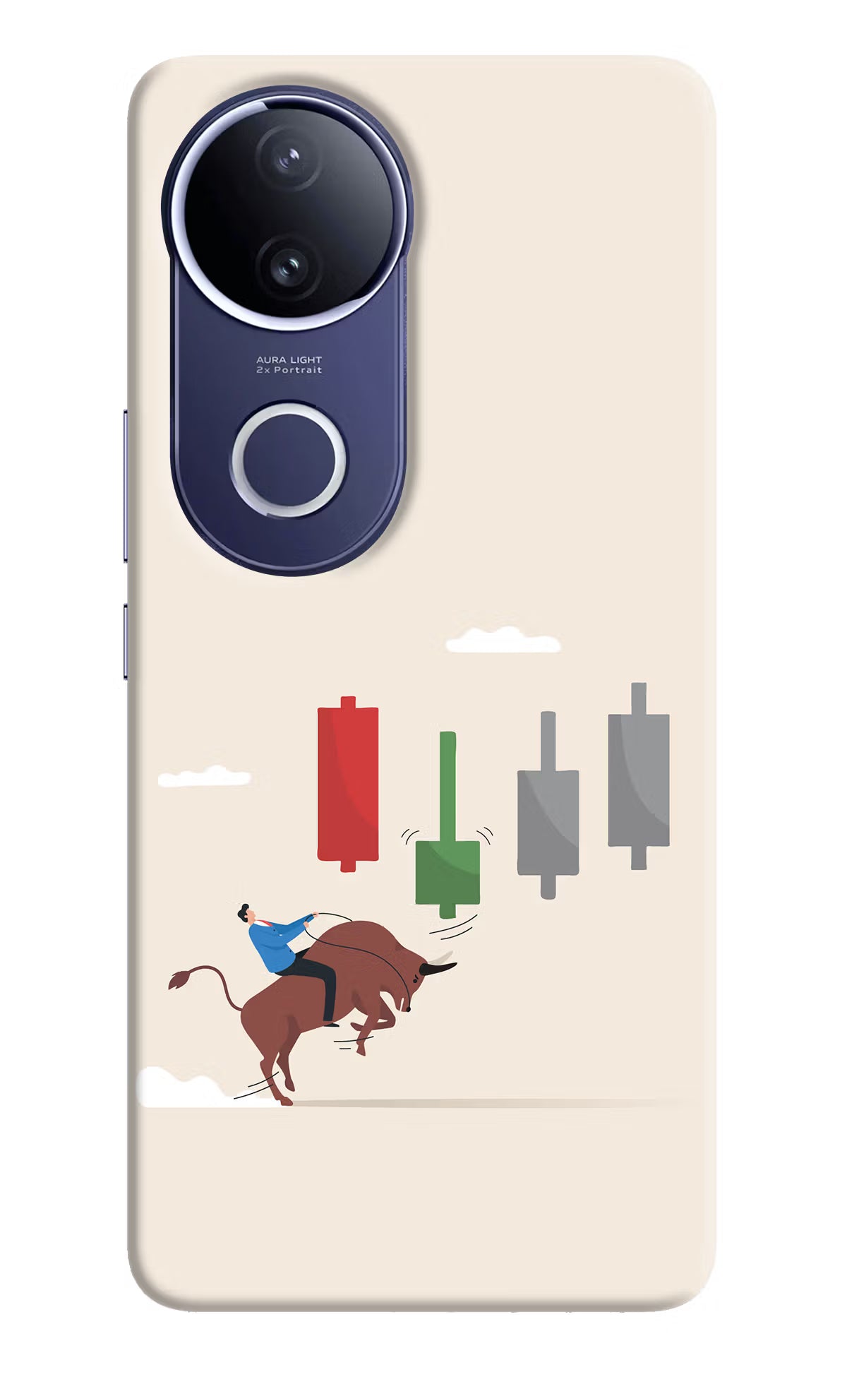 Bull Trading Momentum Vivo V50e 5G Back Cover - Bull Trading Momentum Vivo V50e 5G Hard Case Back Cover by Casekaro Bull Trading Momentum Vivo V50e 5G Hard Case Back Cover by Casekaro